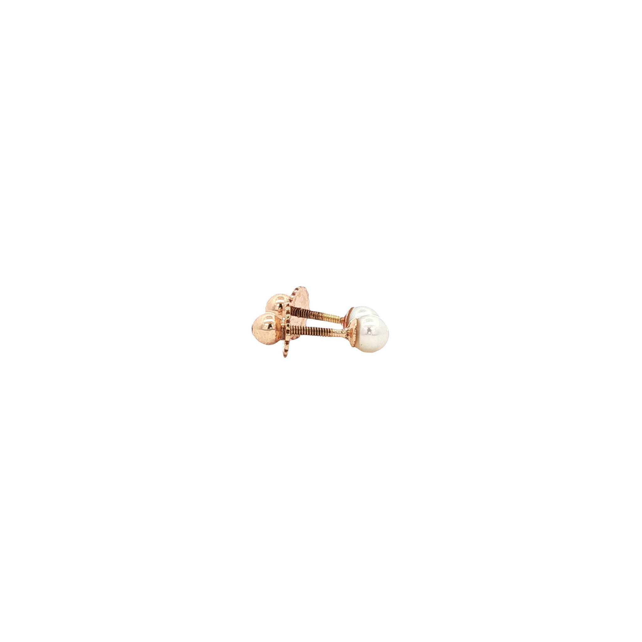 Stud earrings with pearl 13 karat