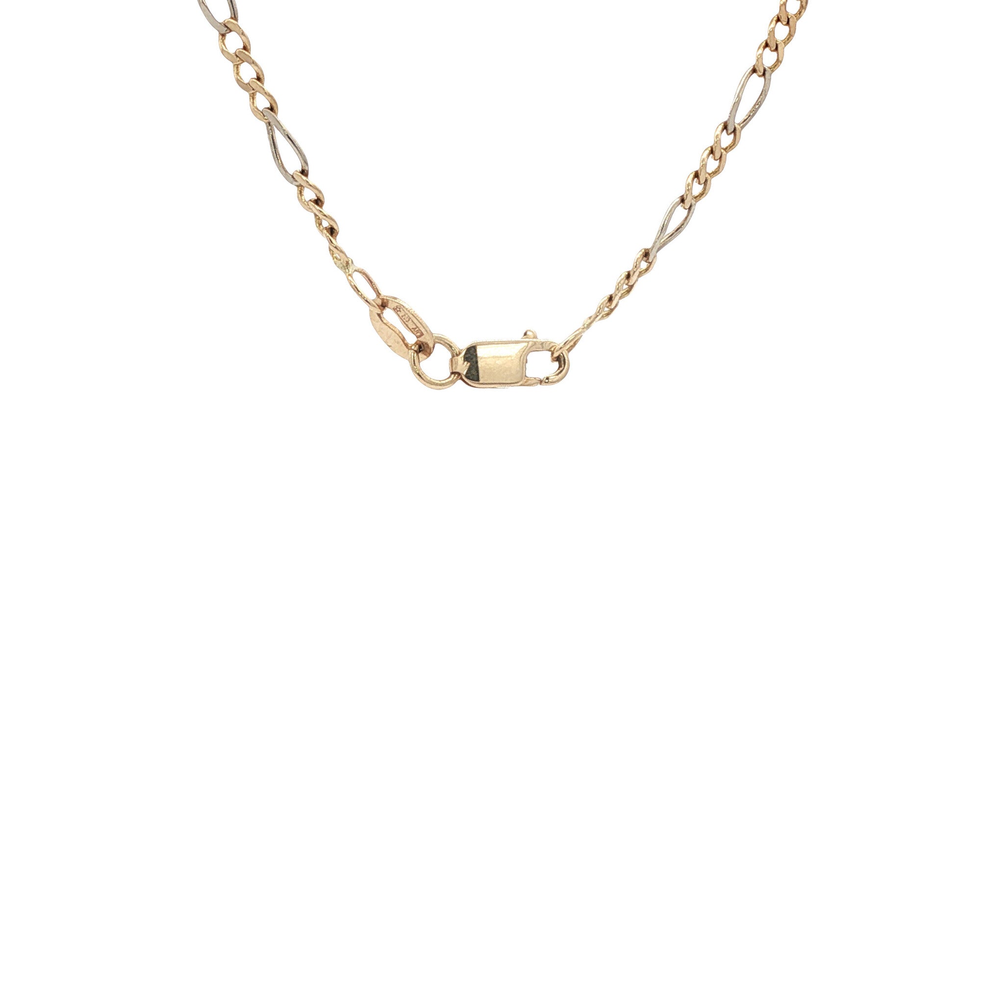14 karat gold Figaro necklace, 53 cm