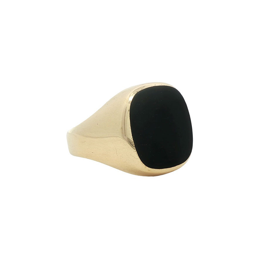 Gouden heren ring met onyx 14 karaat