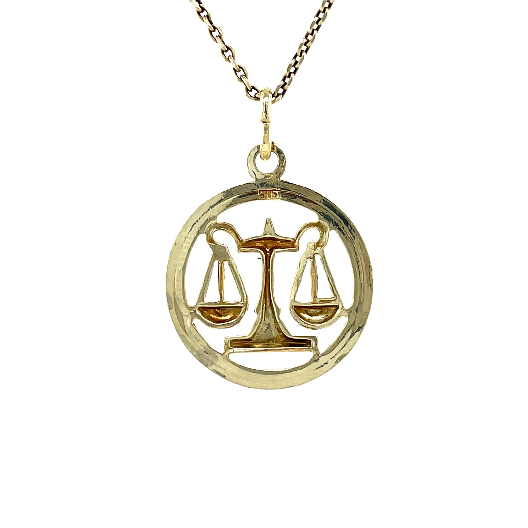 Gold scales pendant 14 karat