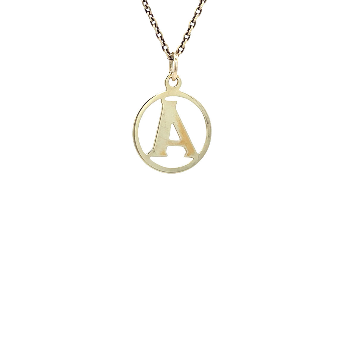 Gold pendant letter A 14 karat