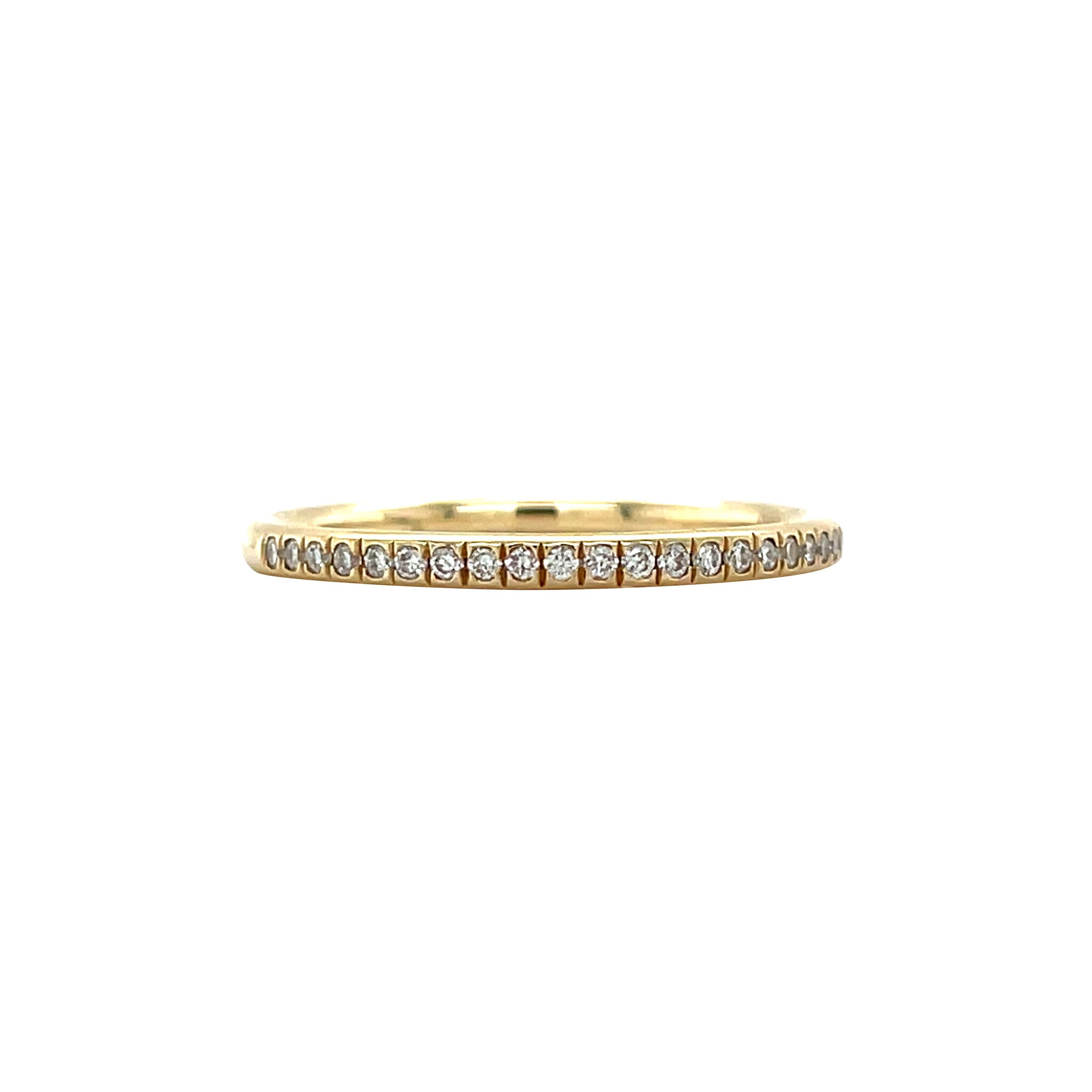 Gold row ring with diamond 14 kt