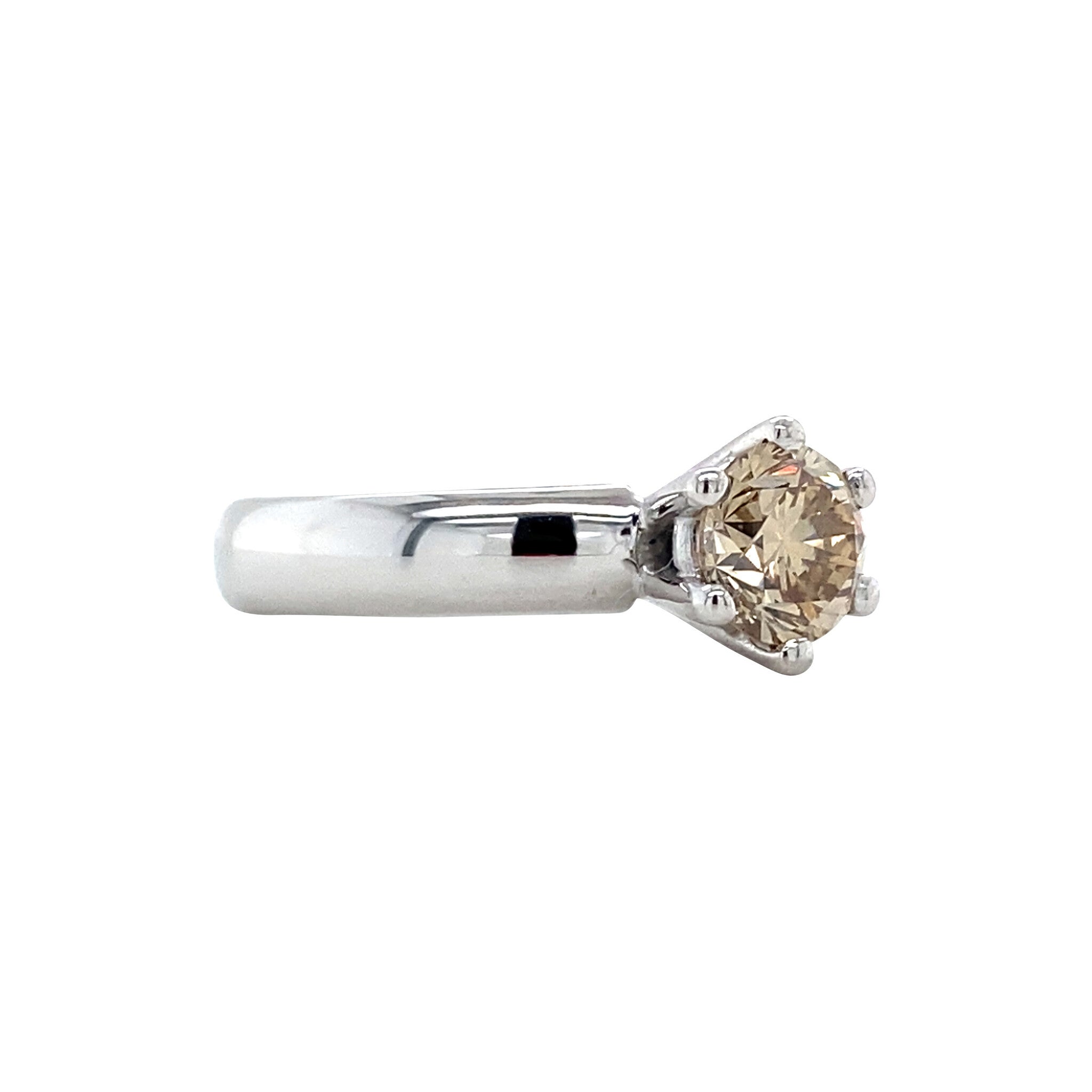 White gold solitaire ring with diamond 14 karat