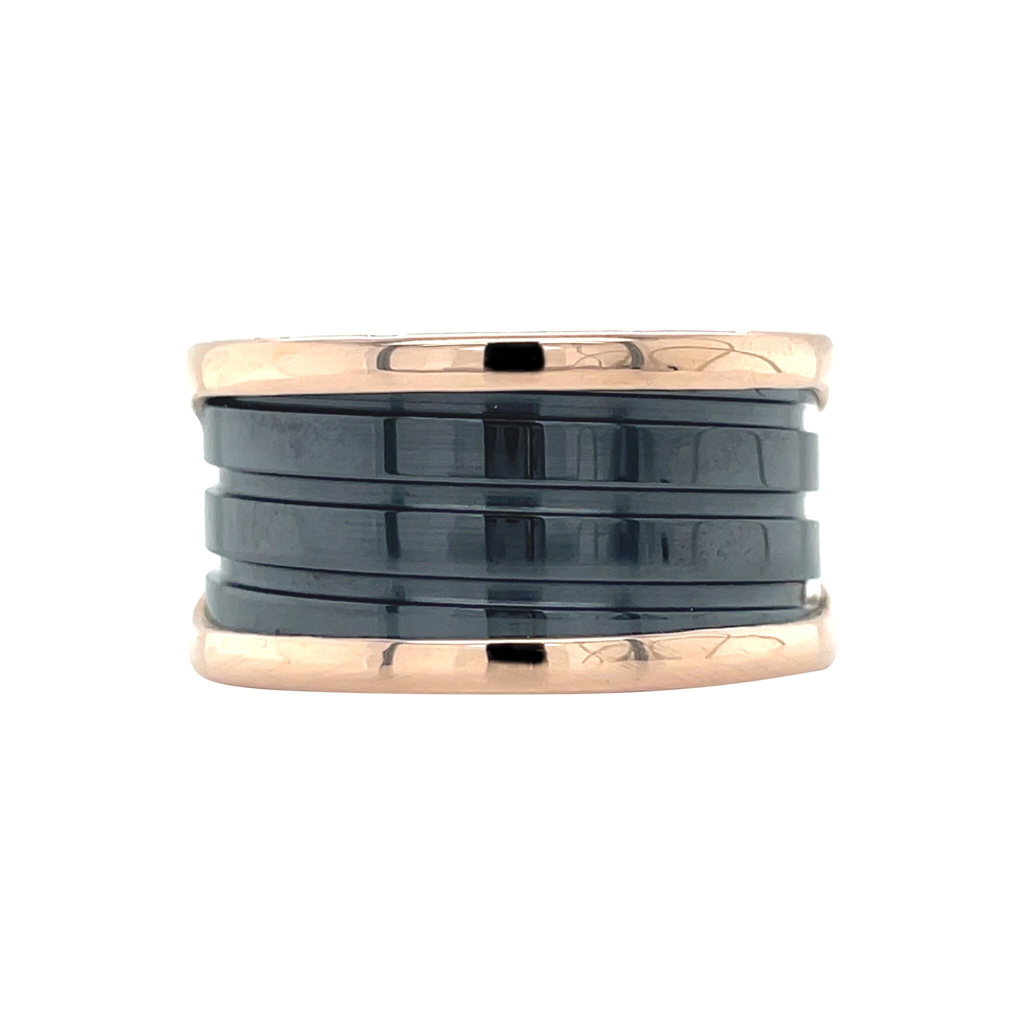 Rose gold Bvlgari ring B.zero1 ceramic 18 karat