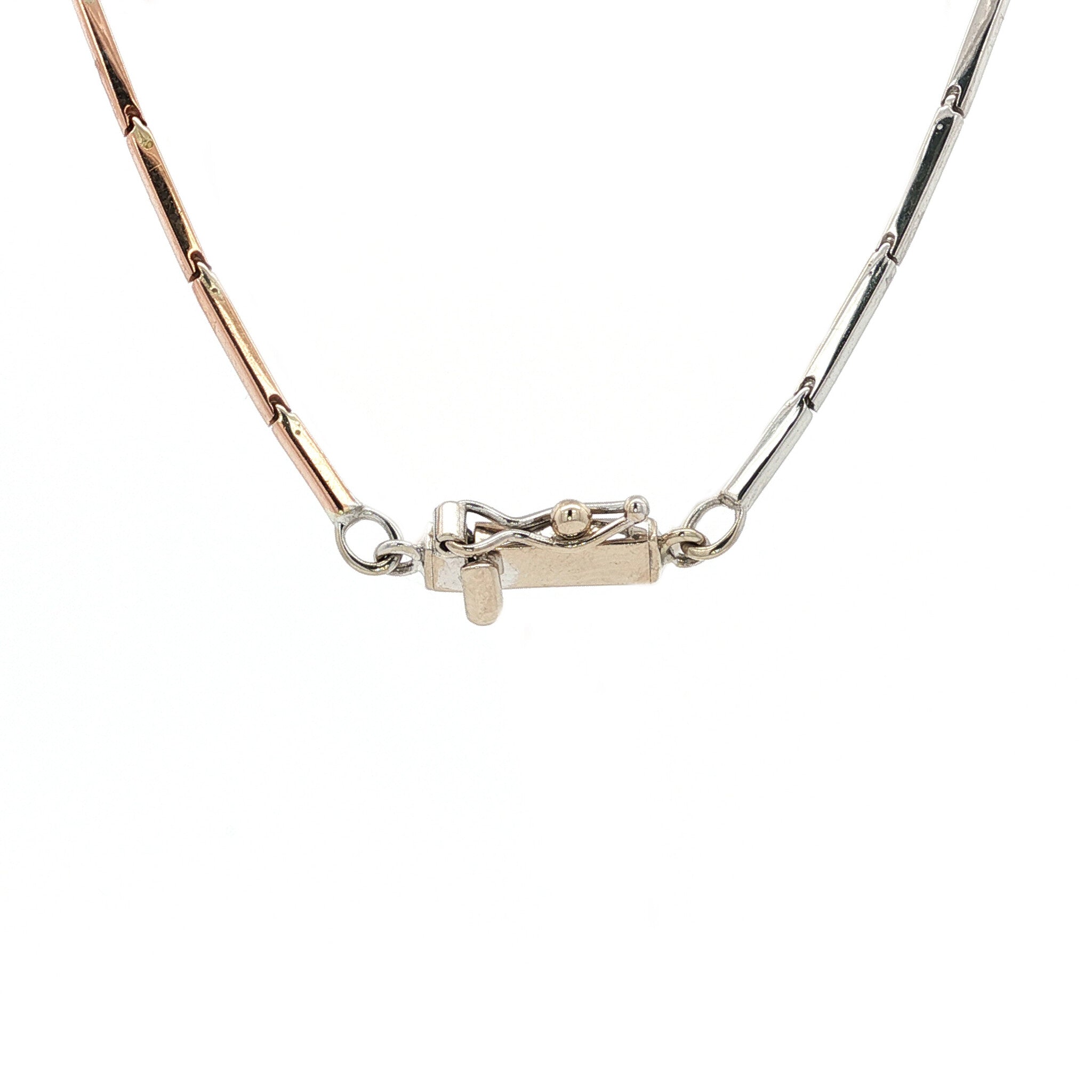 Bicolour choker with diamond 48 cm 14 karat