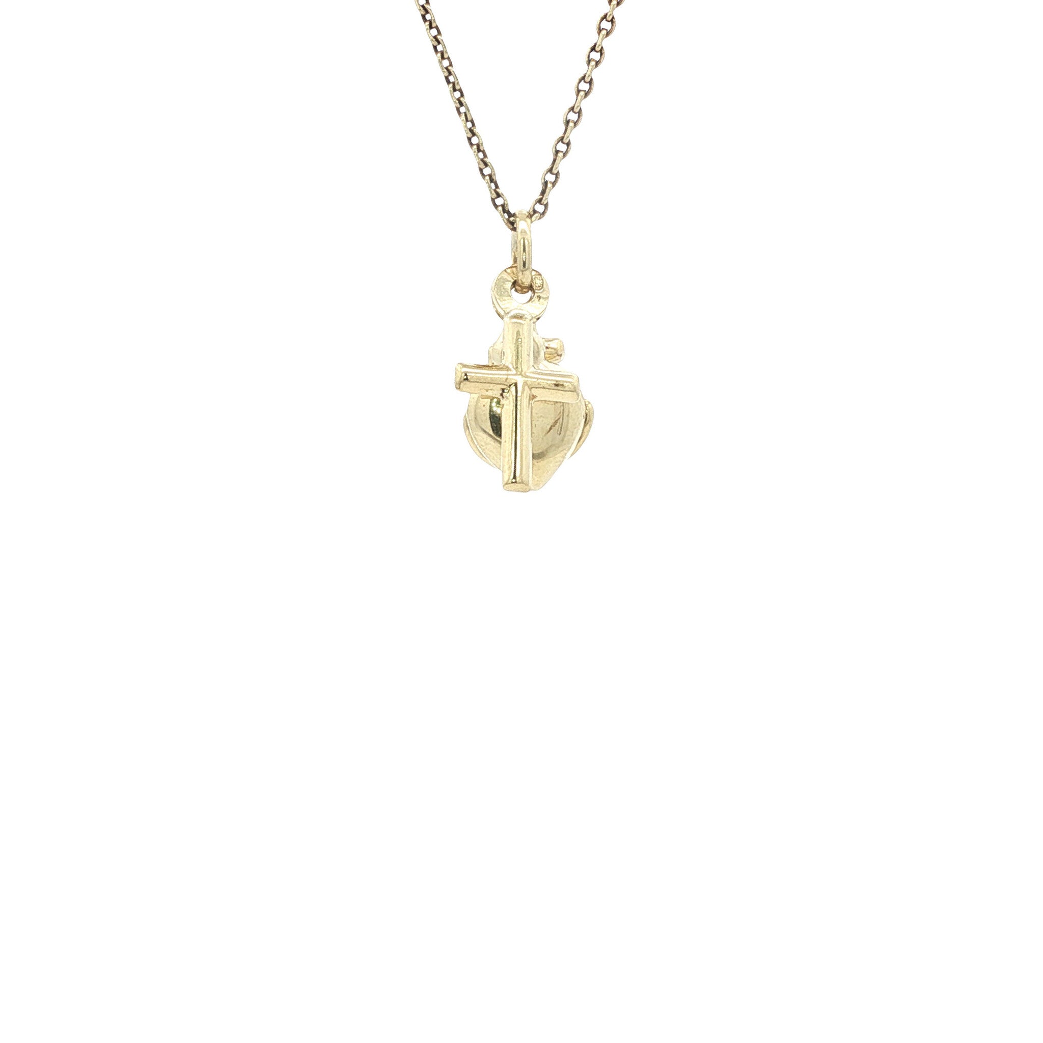 Gold pendant faith. hope and love 14 karat