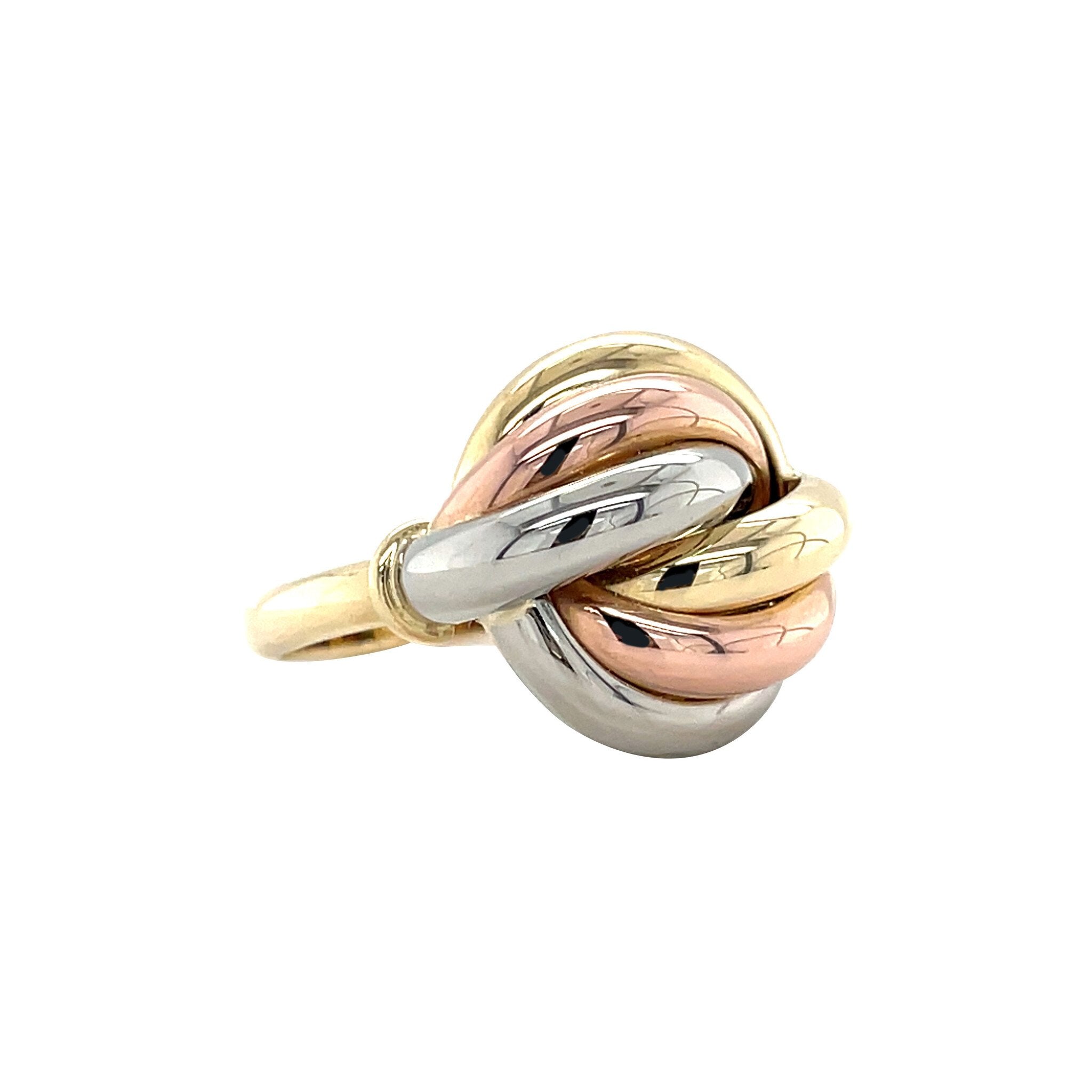 Tricolour gold ring 14 karat