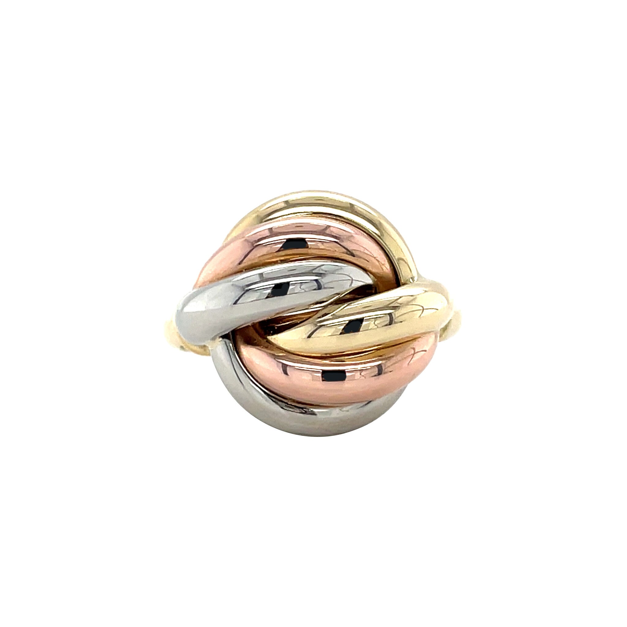 Tricolour gouden ring 14 karaat