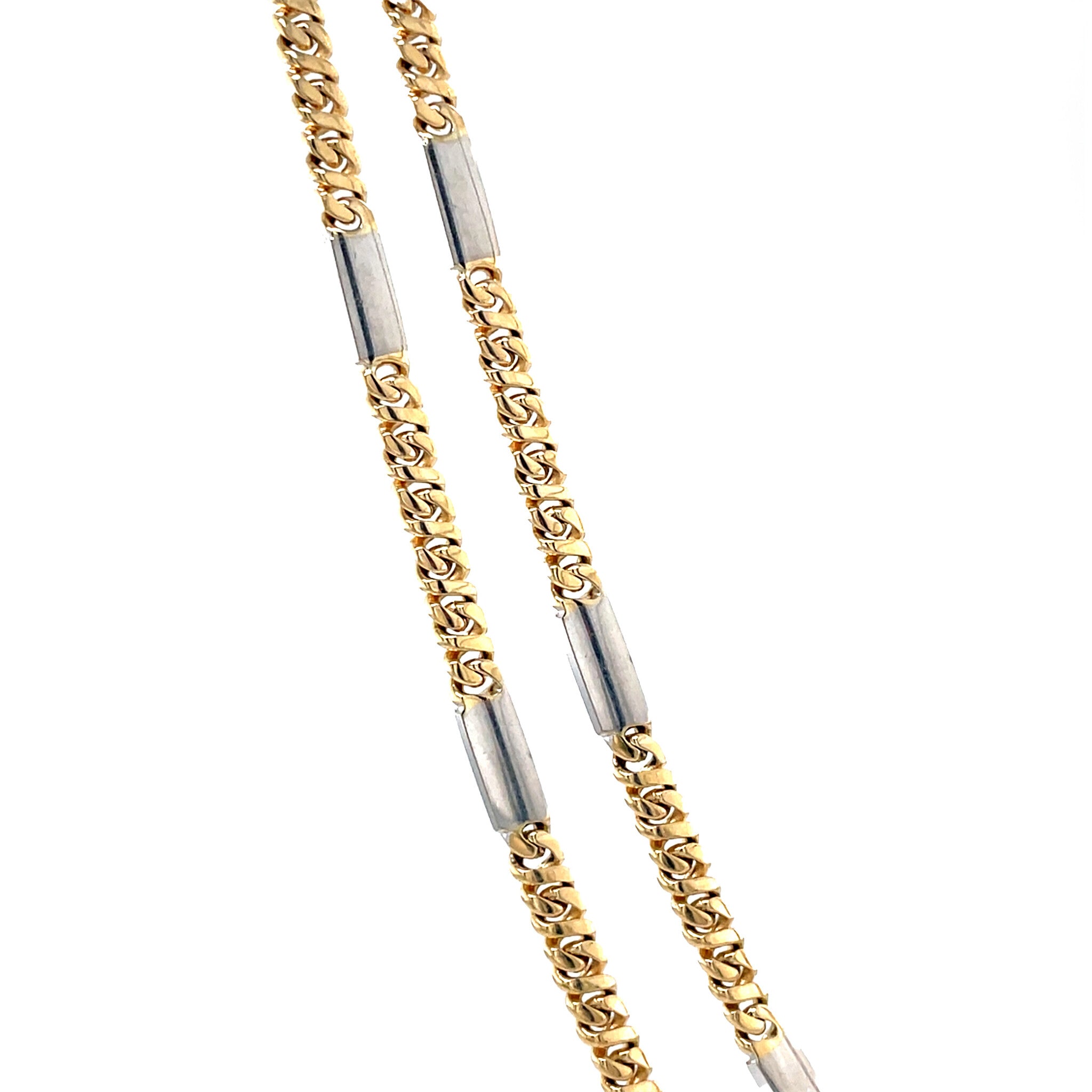 Gold bicolour necklace 46.5 cm 14 karat