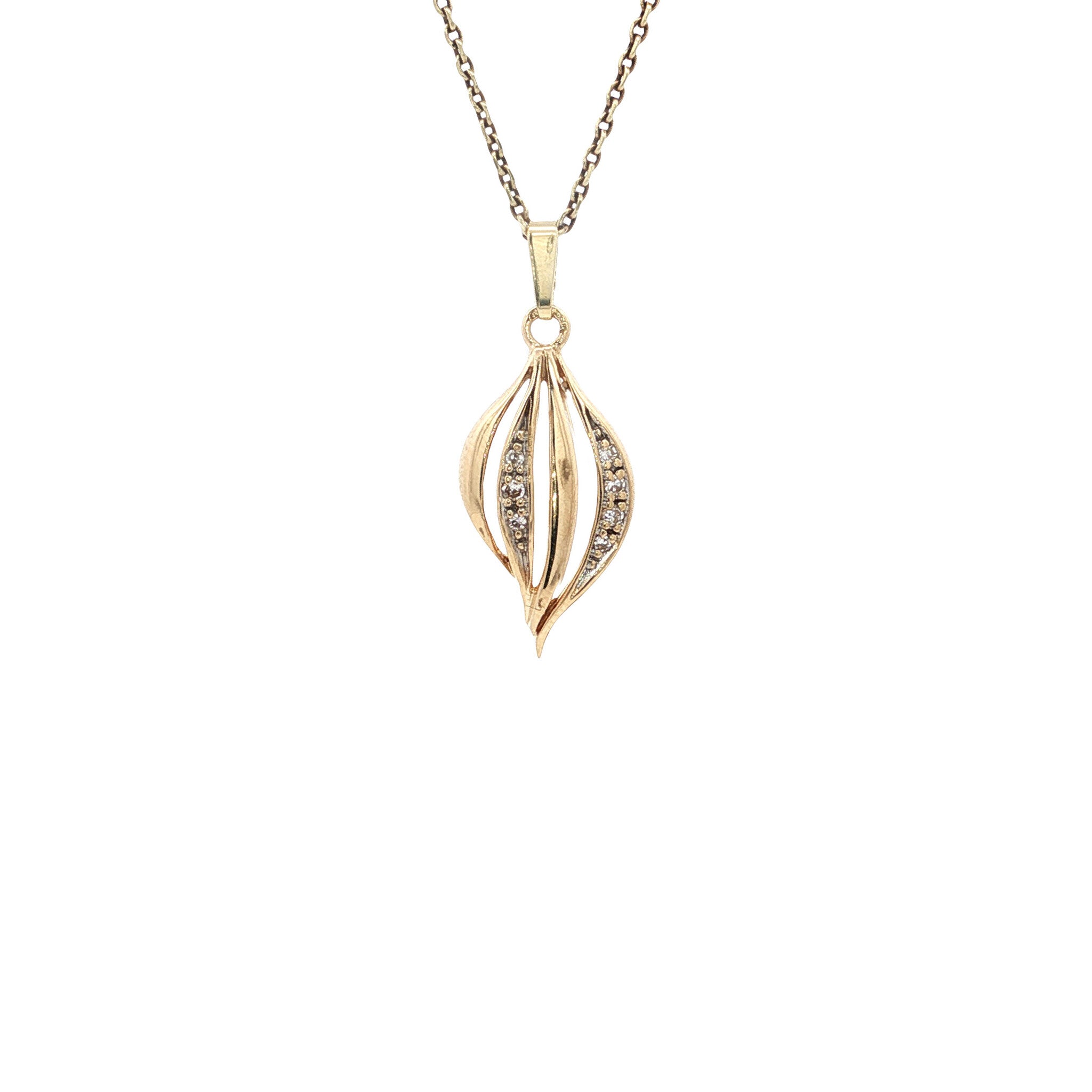 Gold pendant with diamond 14 karat