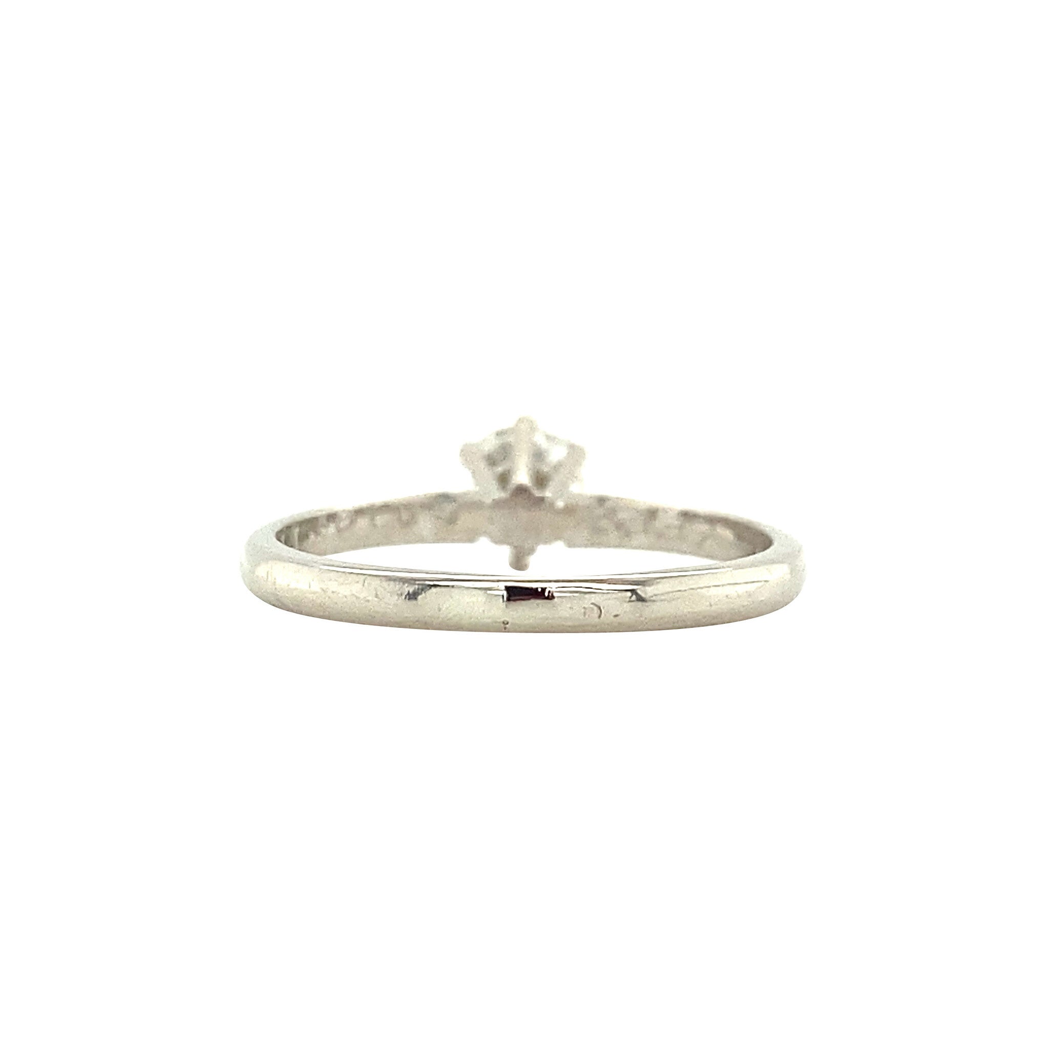 White gold solitaire ring with diamond 14 kt