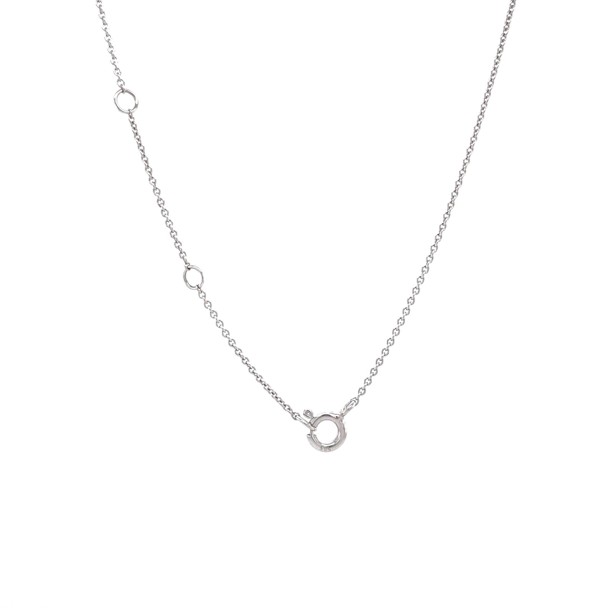 White gold solitaire necklace with diamond 14 kt