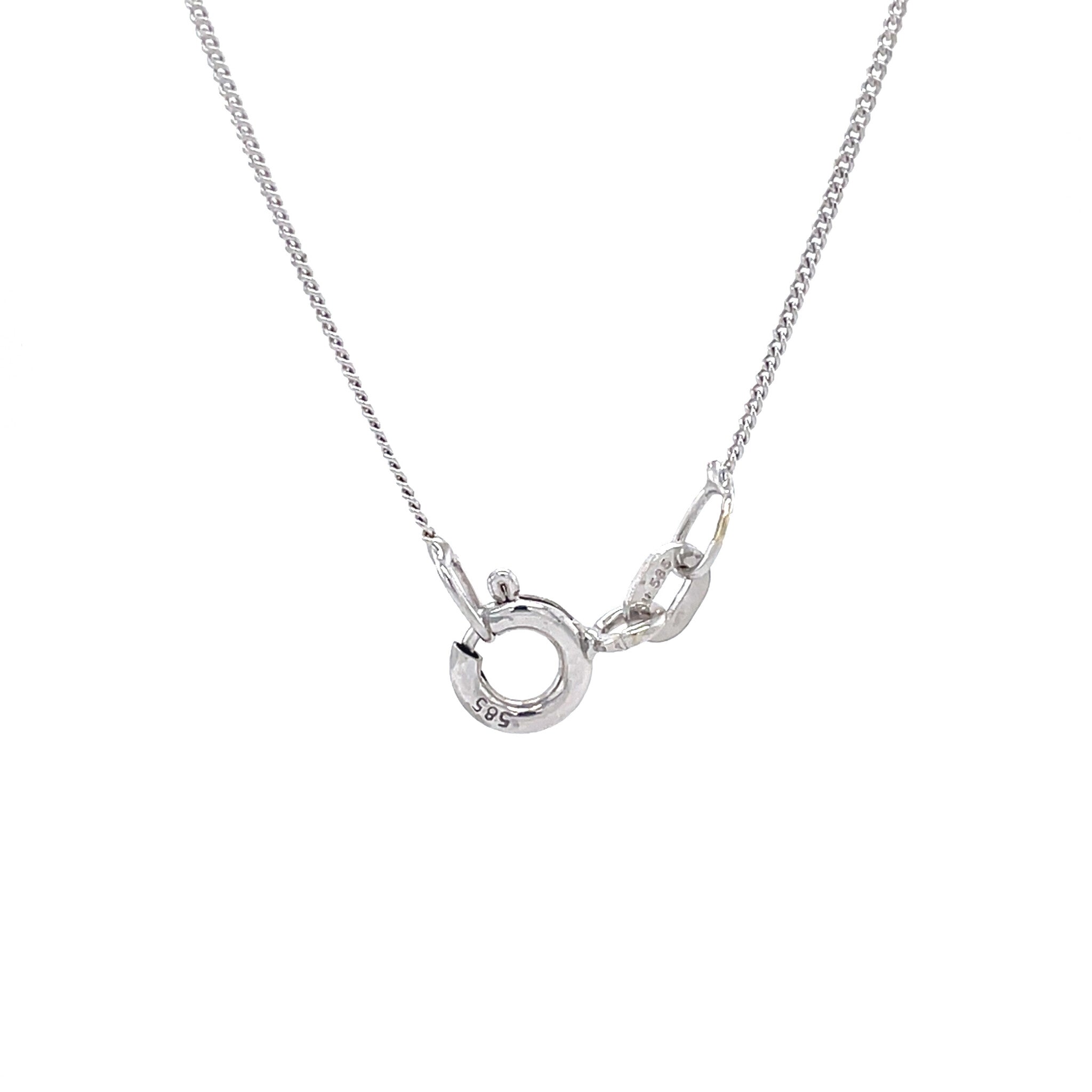 White gold entourage necklace with sapphire and diamond 14 kt