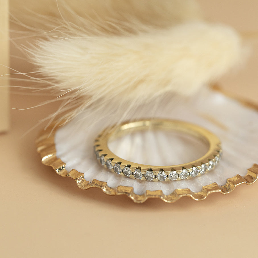 Gold alliance ring with diamond 14 karat