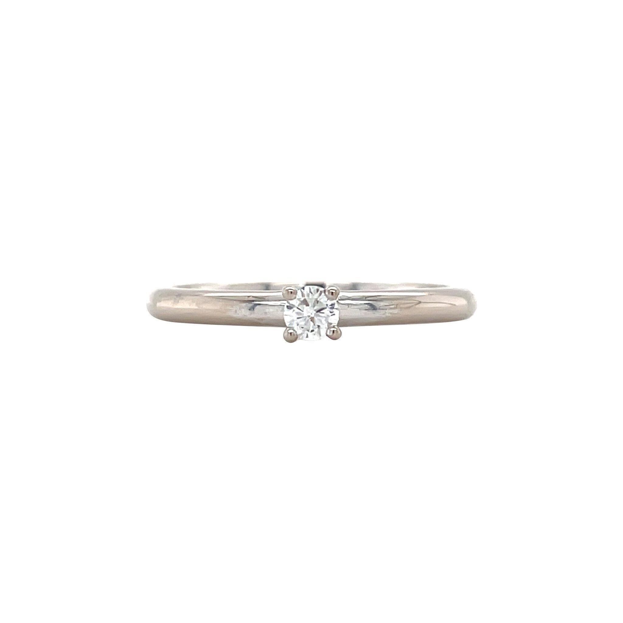 White gold solitaire ring with diamond 14 karat