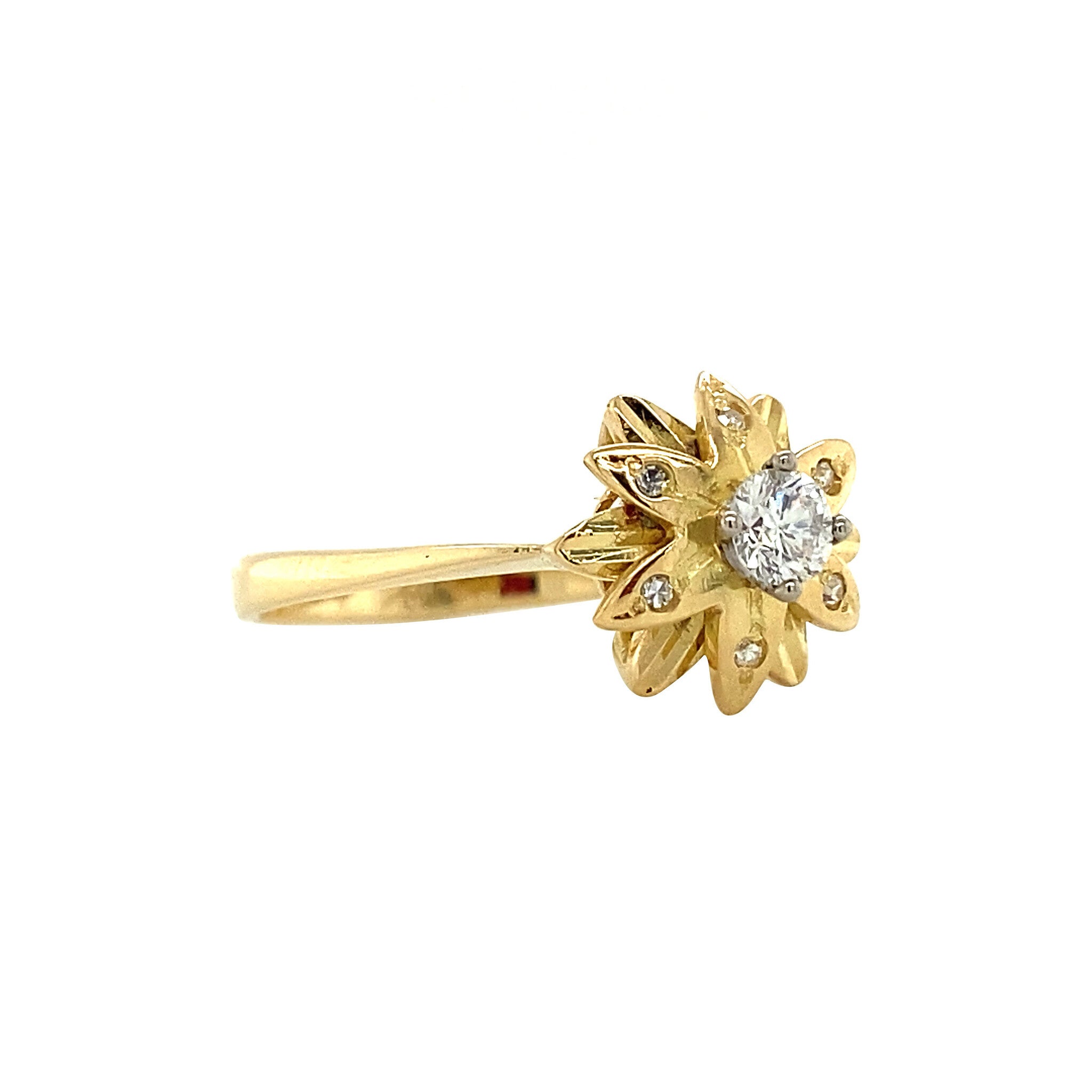 Gold ring with diamond 18 kt