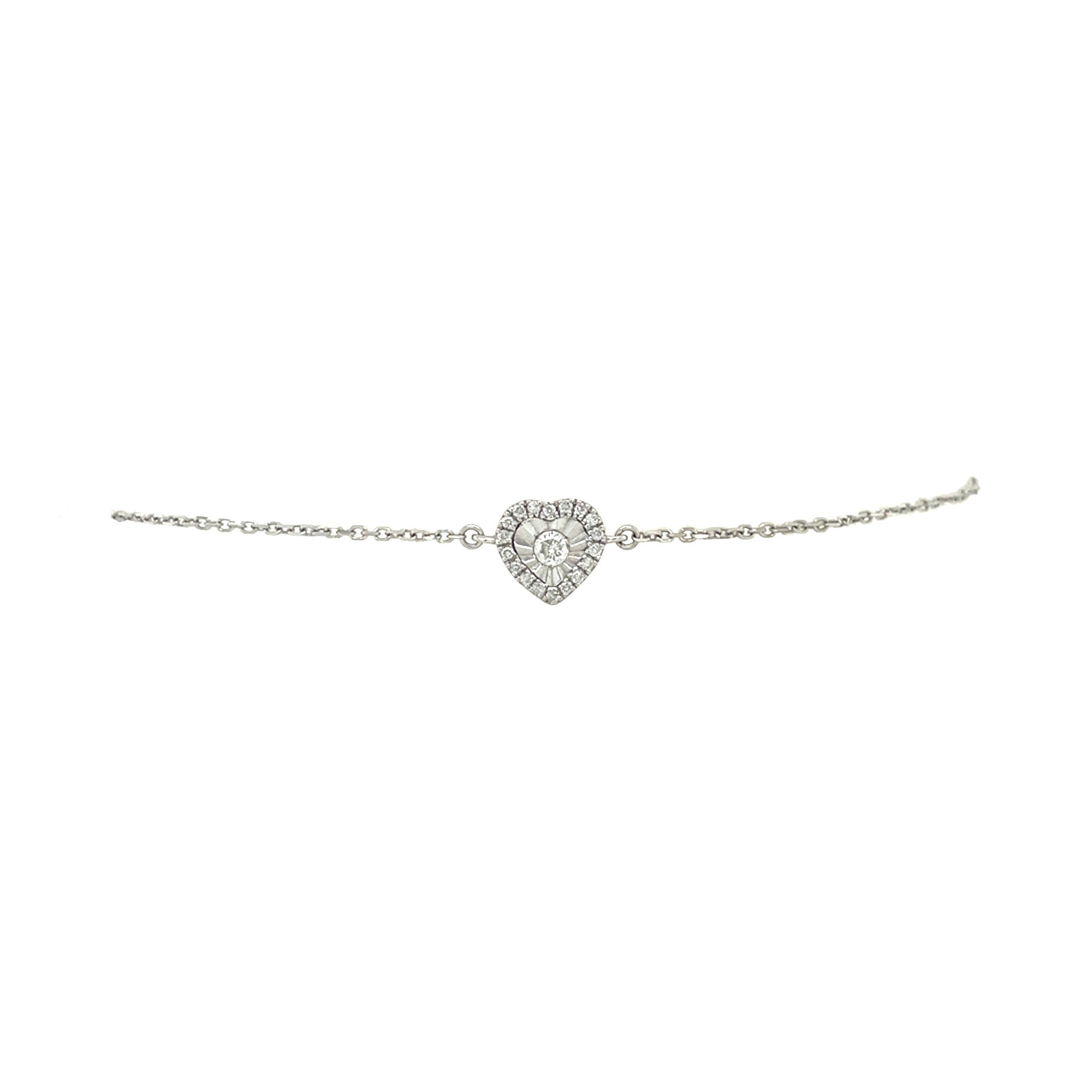 Bracelet with diamond heart 9 karat