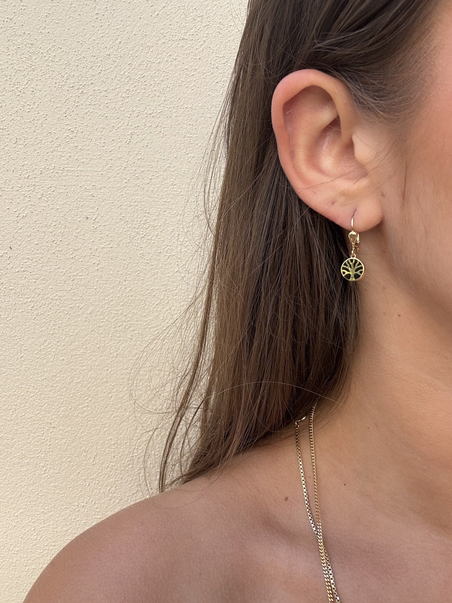 Gold earrings with tree of life 18 karat