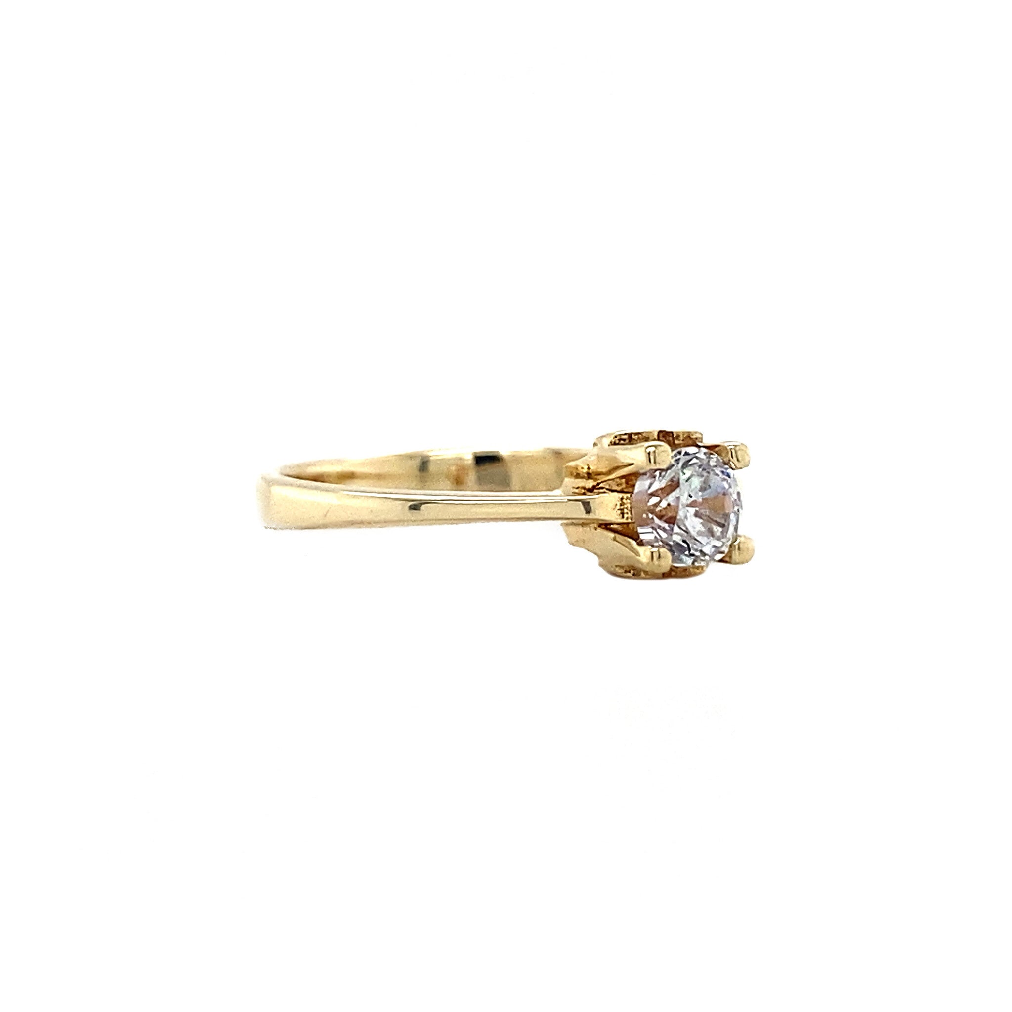 Gold solitaire ring with diamond 0.45ct. 14 kt