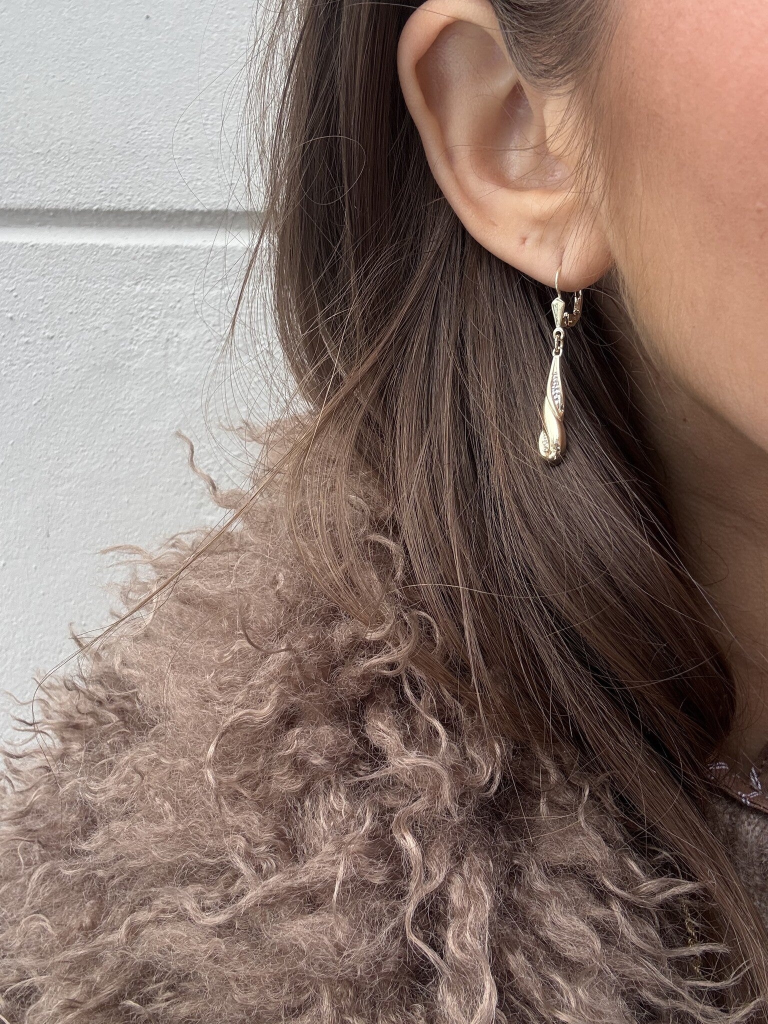 Gold diamond drop earrings