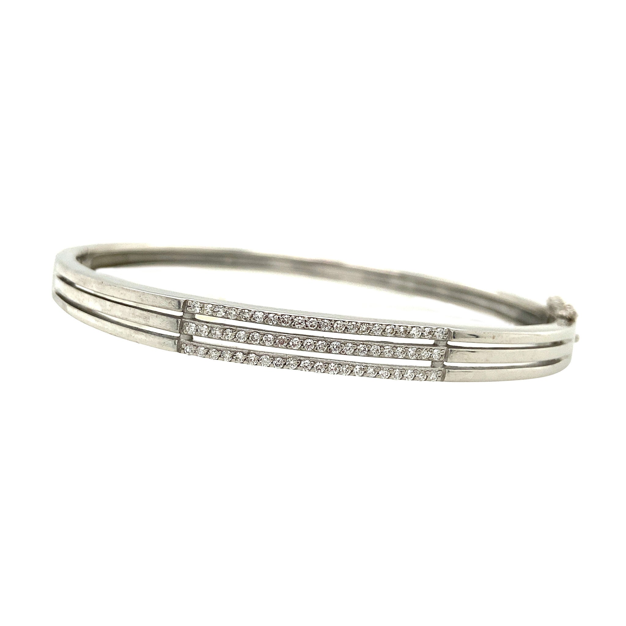 White gold bangle with diamond 14 kt