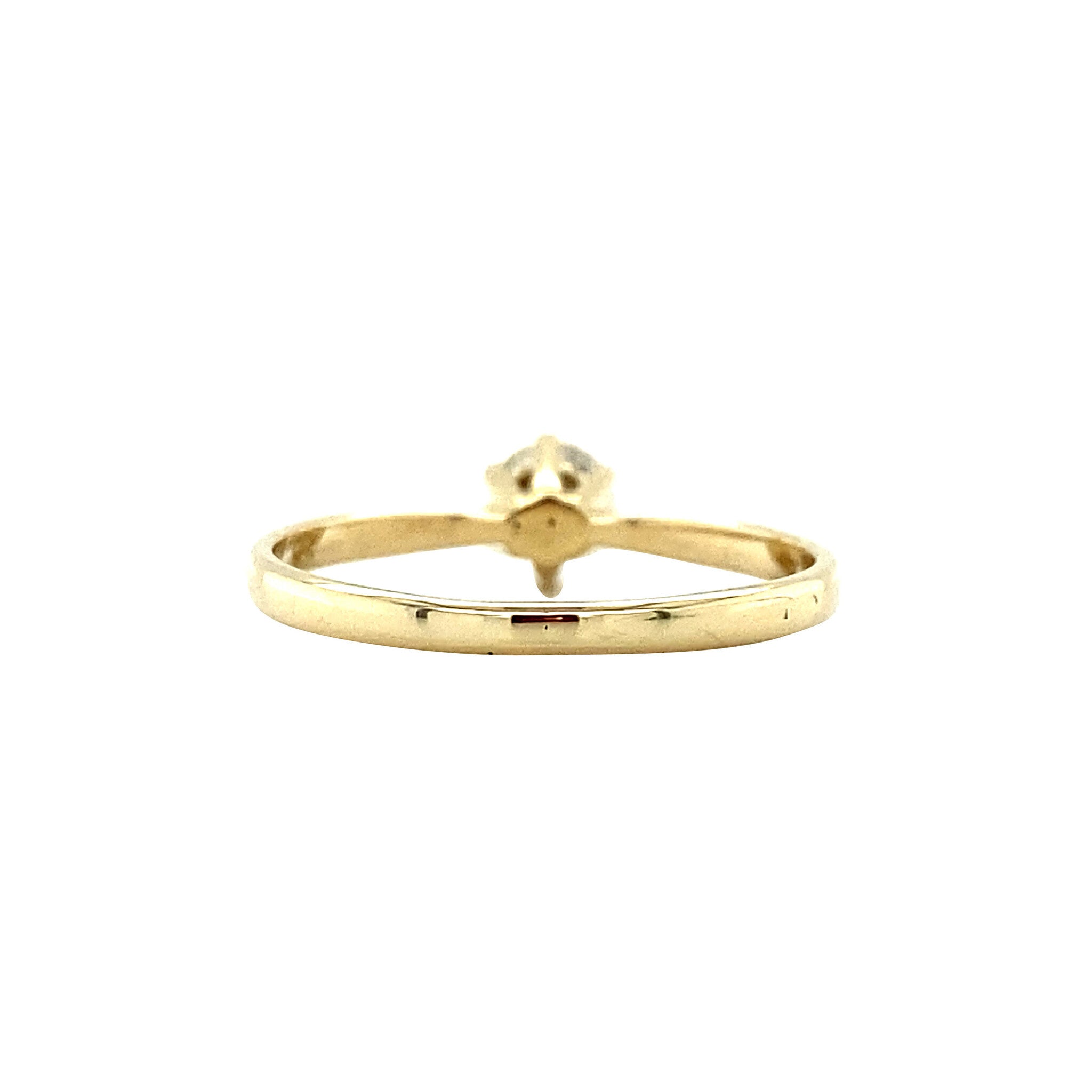 Gold solitaire ring with diamond 14 kt