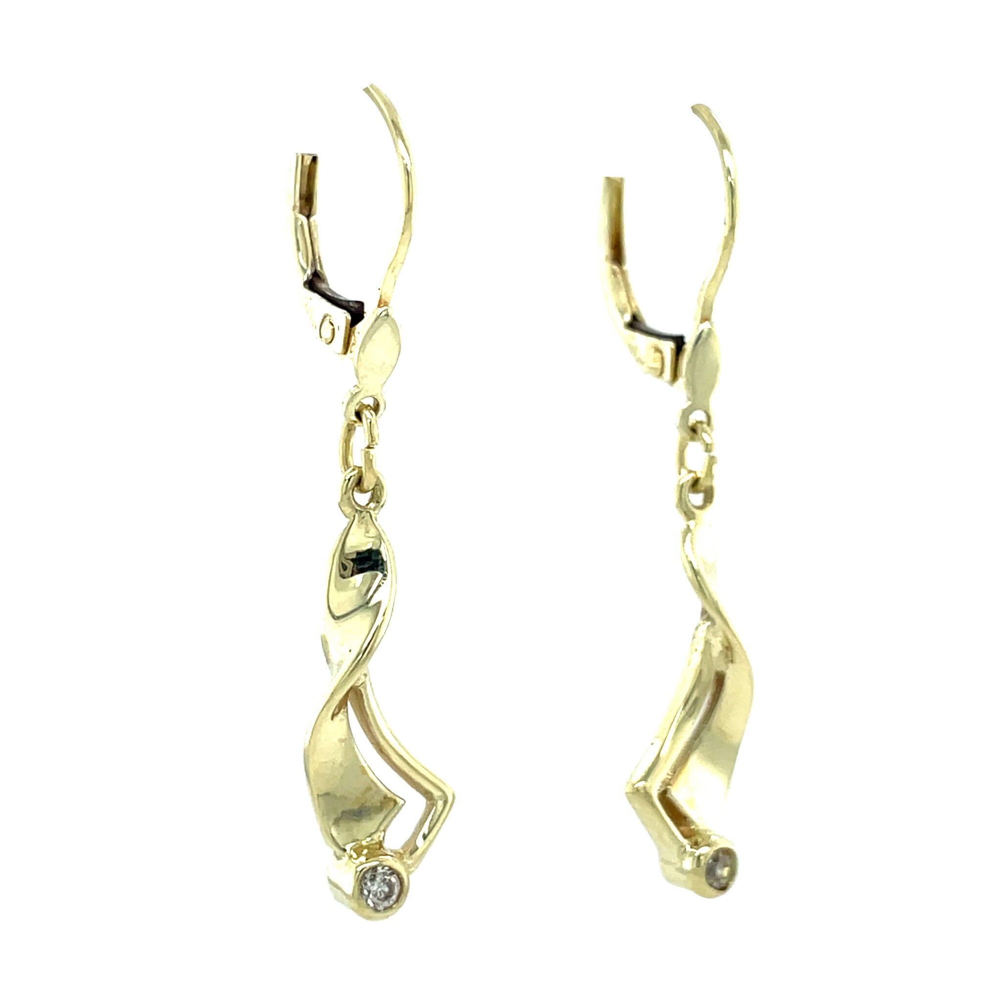 Gold earrings with zirconia 14 karat