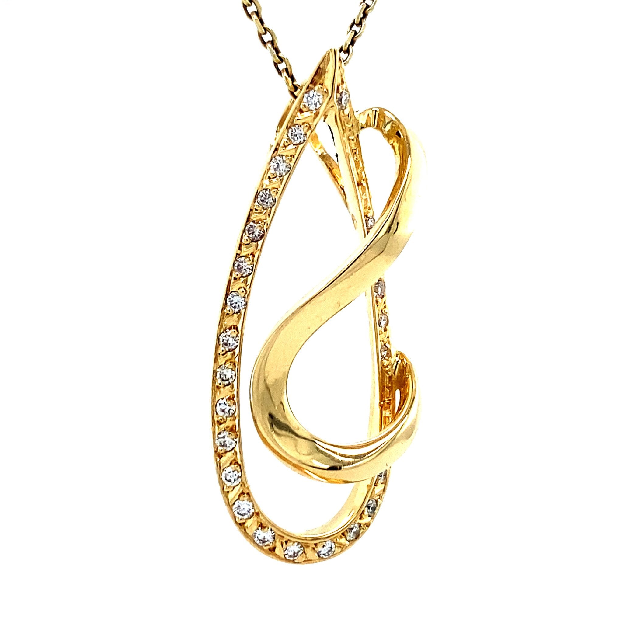 Gold pendant with diamond 18 karat