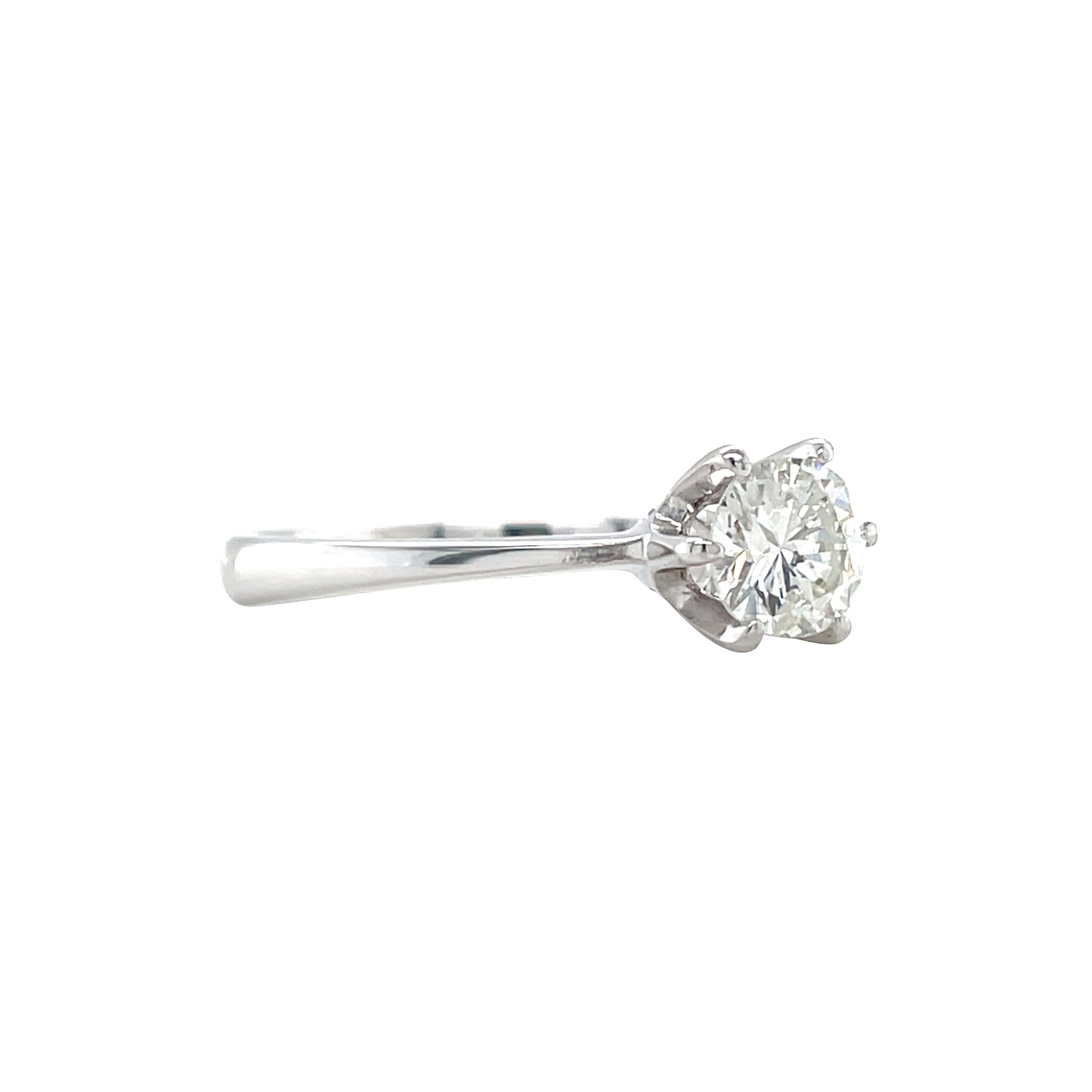 White gold solitaire ring with diamond 0.63ct. 18 karat