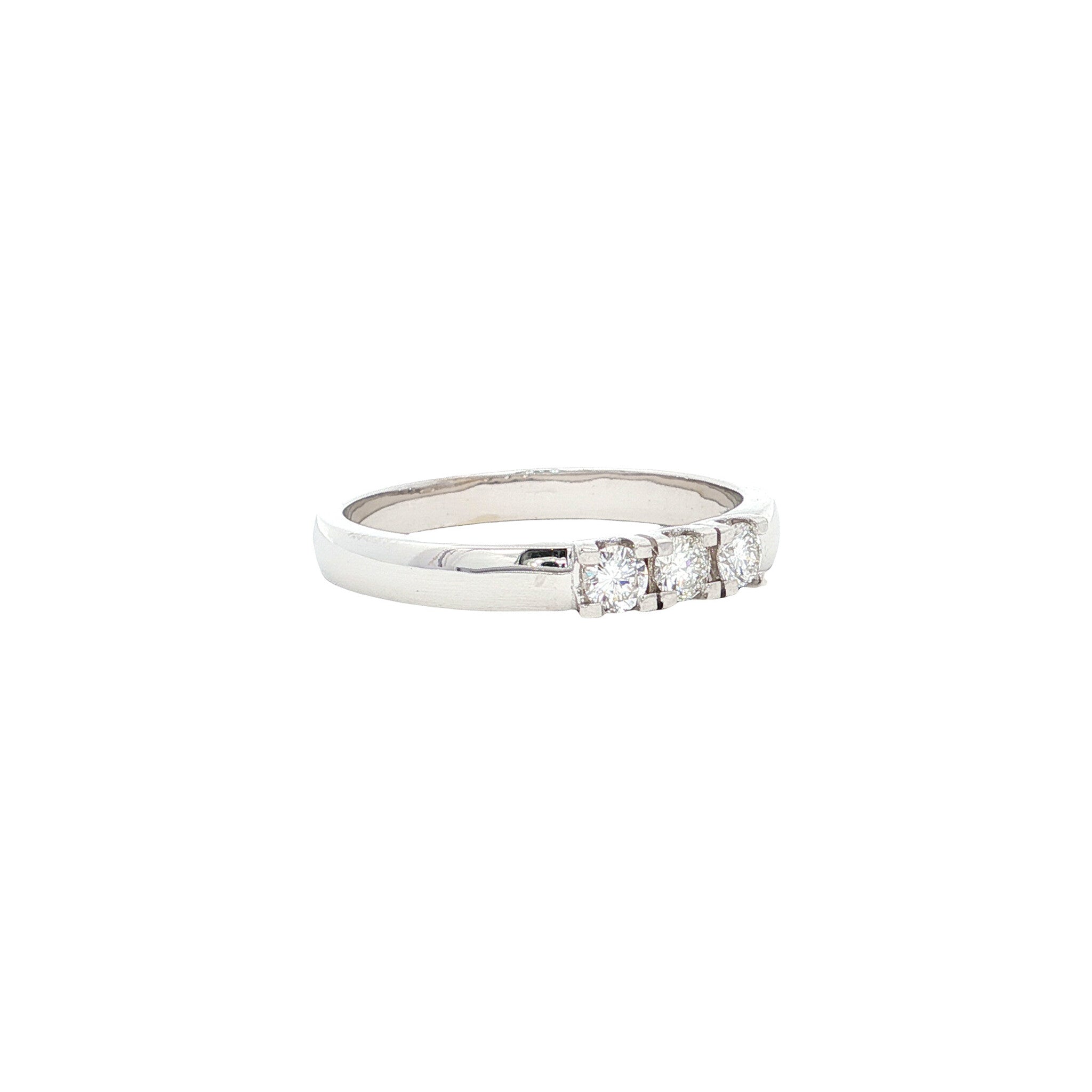 Witgouden memoire ring met diamant 14 karaat* nieuw