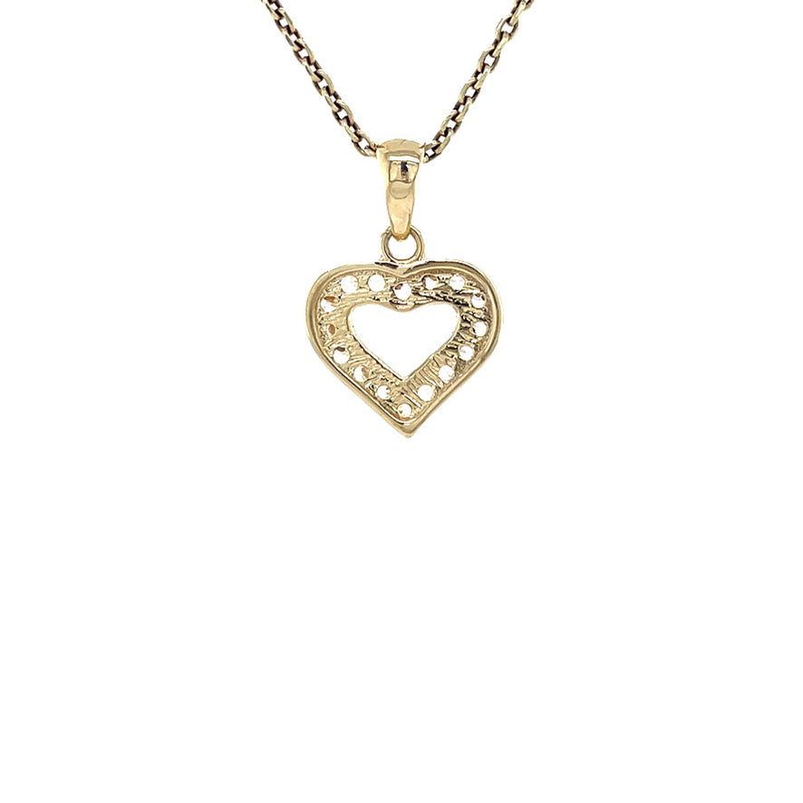 Gold heart pendant with zirconia 14 karat