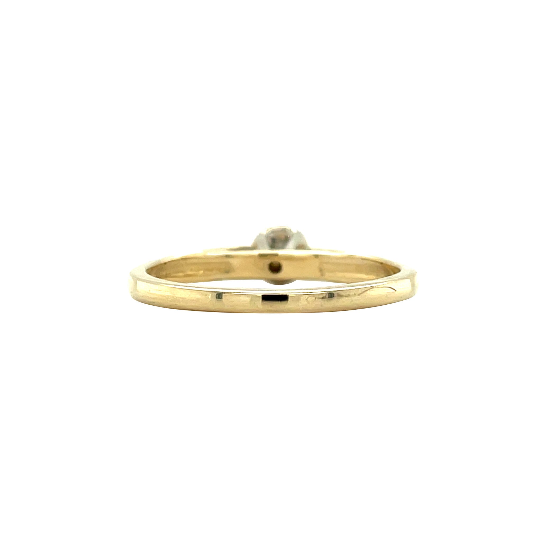 Golden solitaire ring with diamond 14 karat