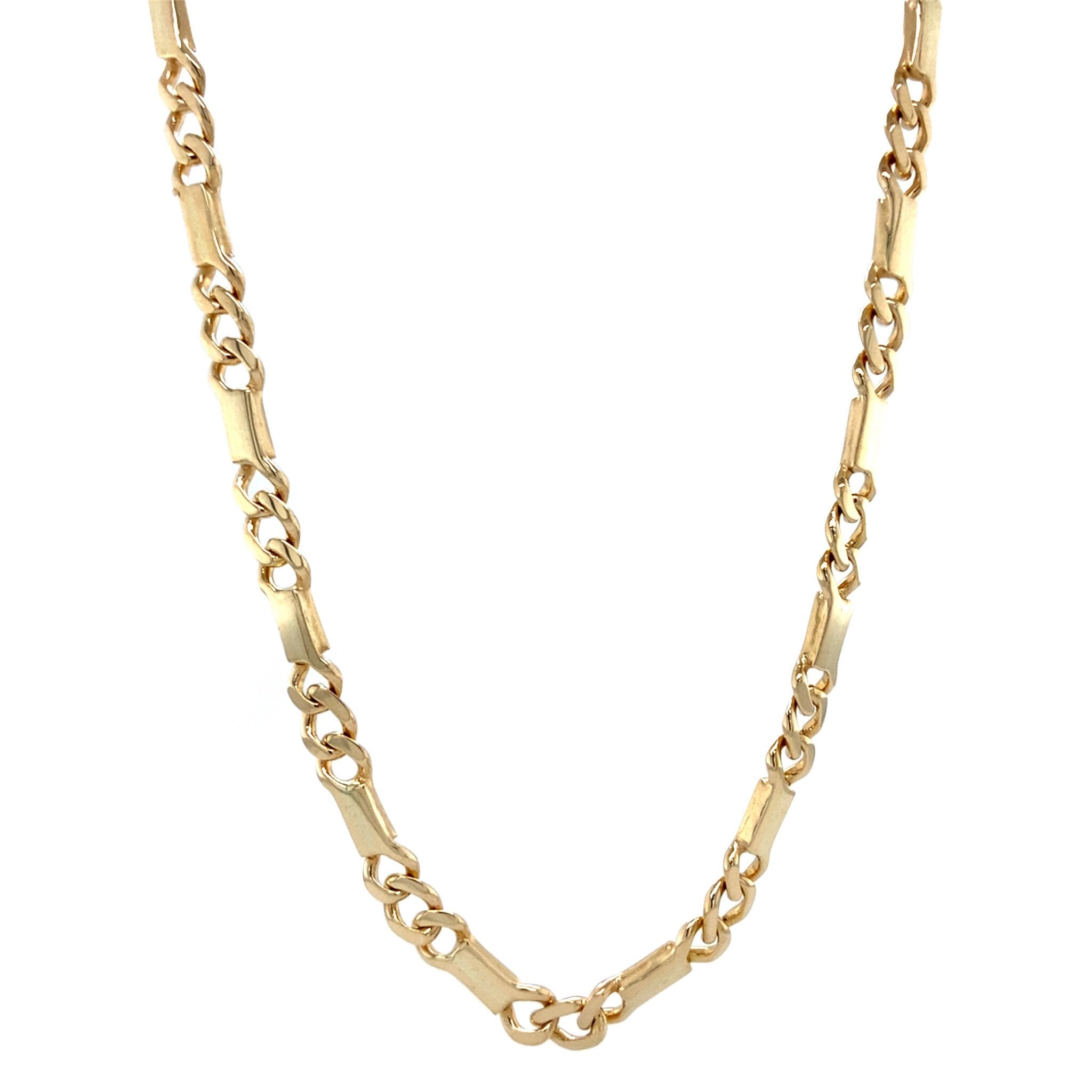 Men's gold fantasy necklace 80 cm 14 karat