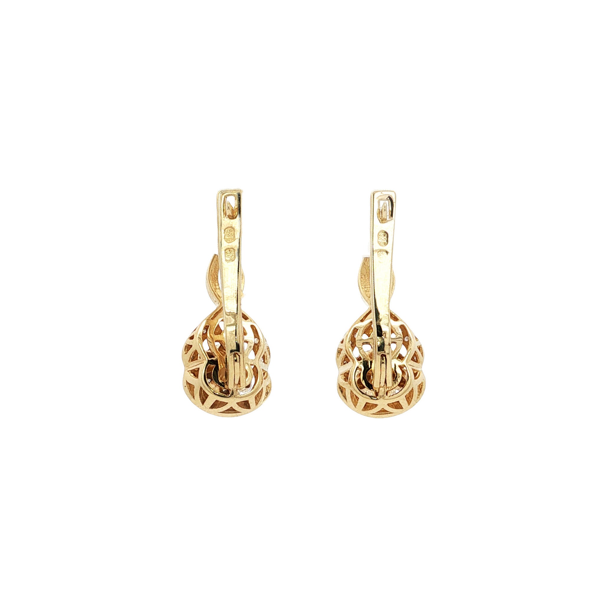 Gold ear jewelry with diamond 14 karat