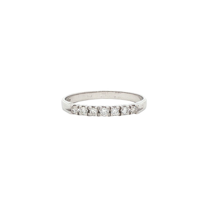 Witgouden rijring met diamant 14 karaat