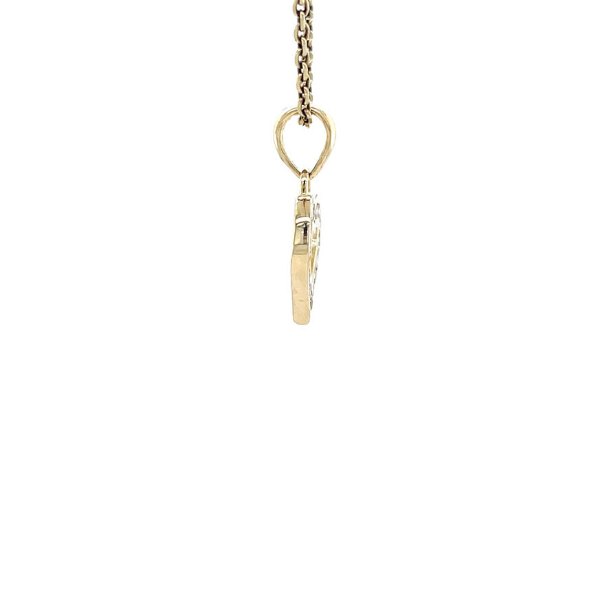 Gold heart pendant with zirconia 14 karat