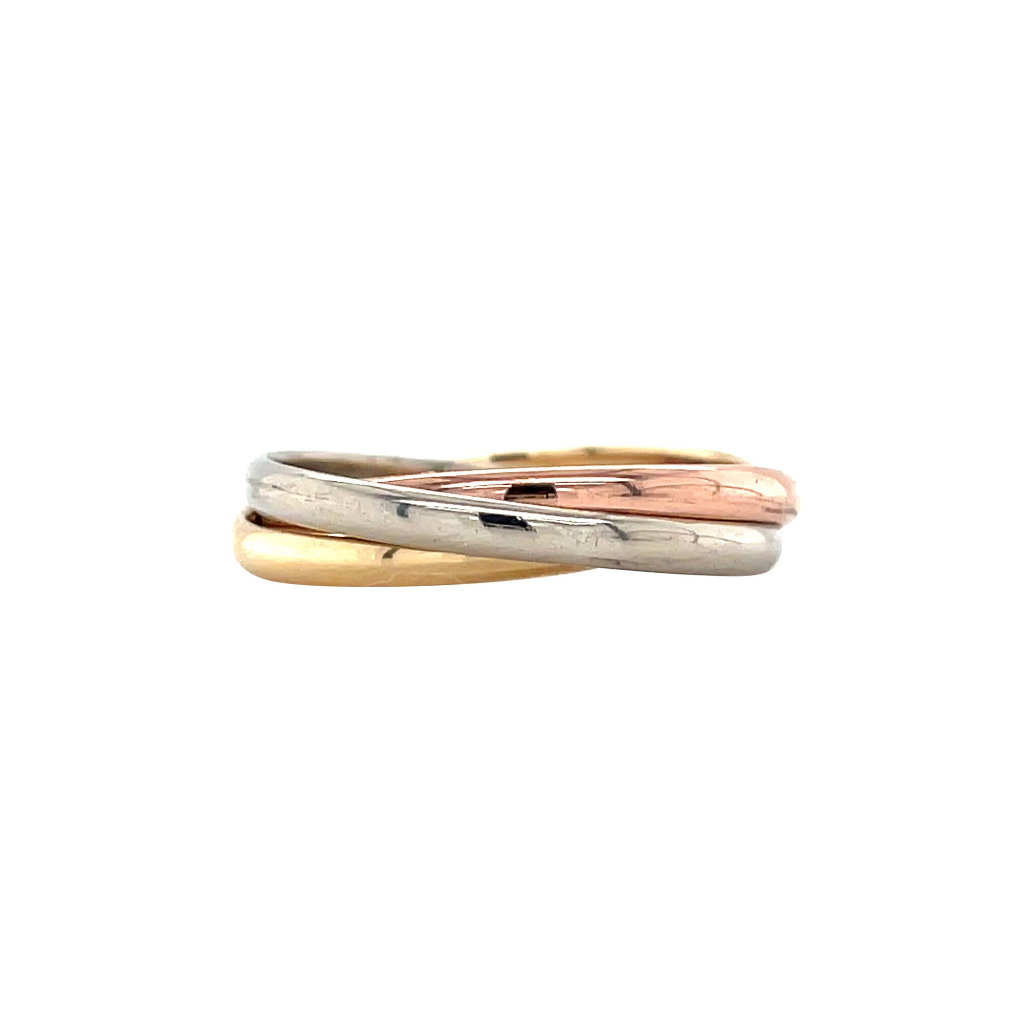 Tricolour gouden trinity ring 14 karaat