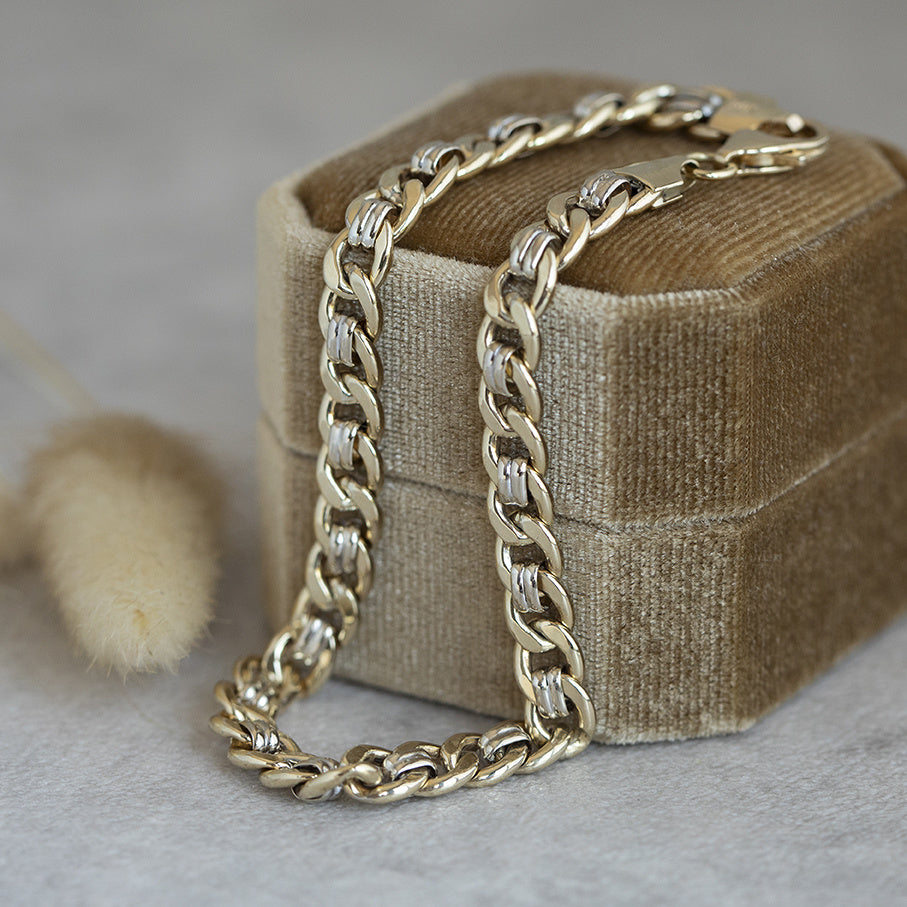 Gold gourmet bracelet 21.5 cm 14 karat/925