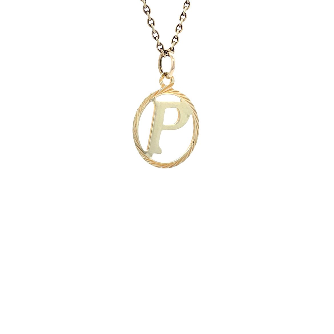 Gold pendant letter P 14 karat