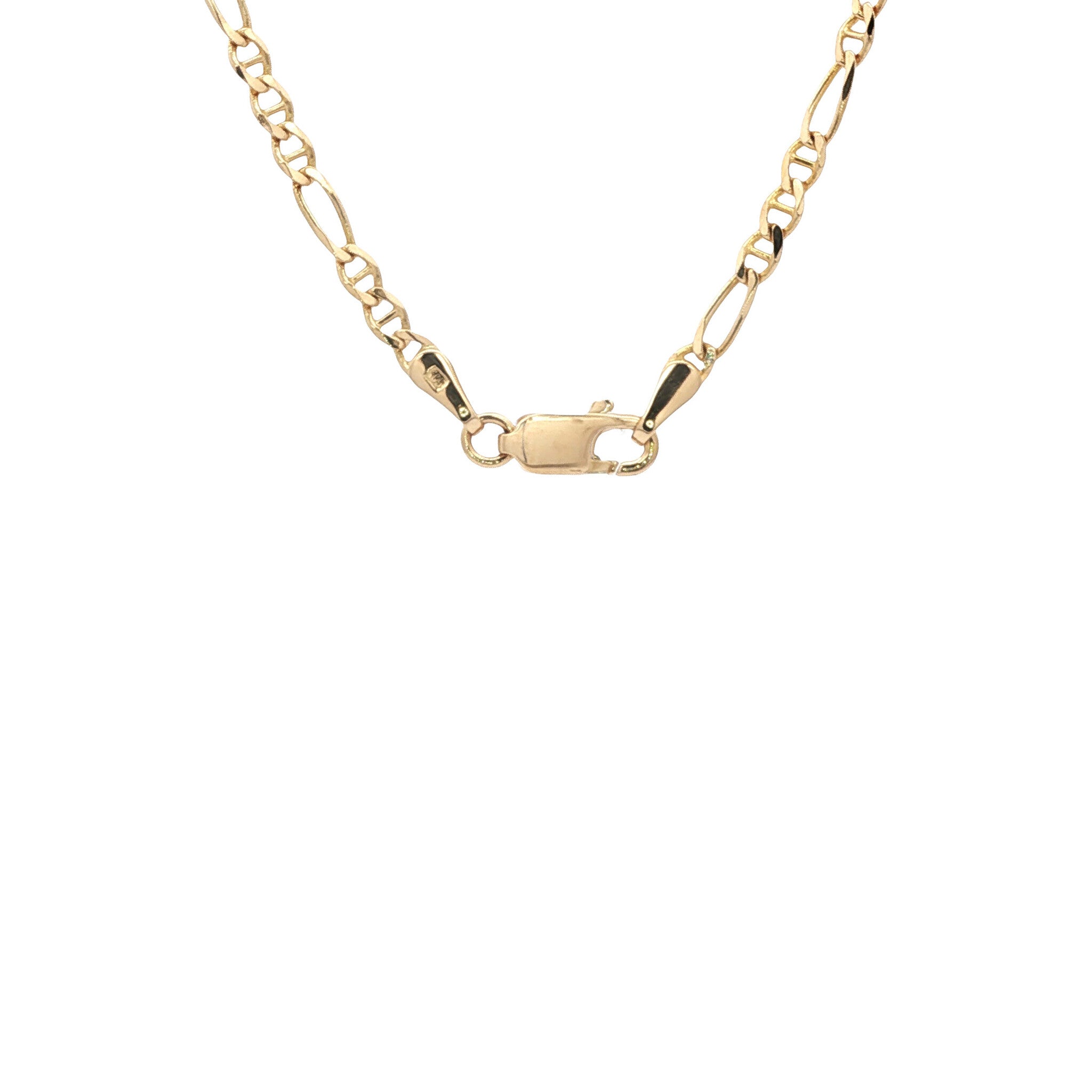 14 karat gold double anchor necklace 50 cm