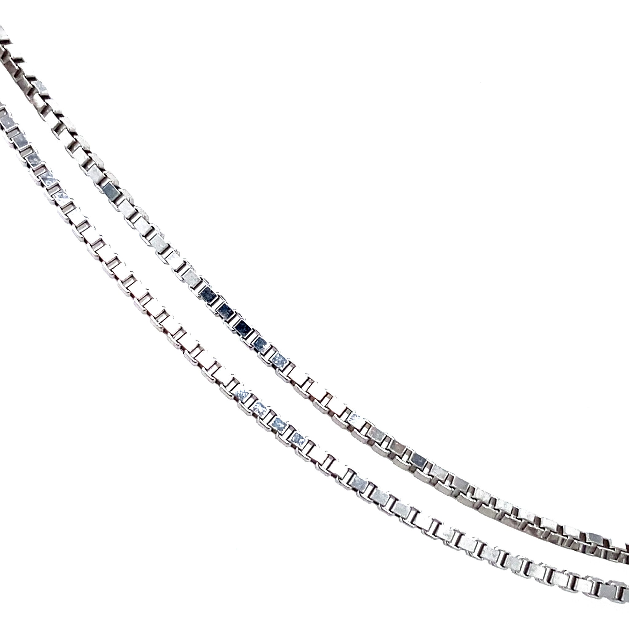 White gold necklace with zirconia pendant 42 cm 14 karat