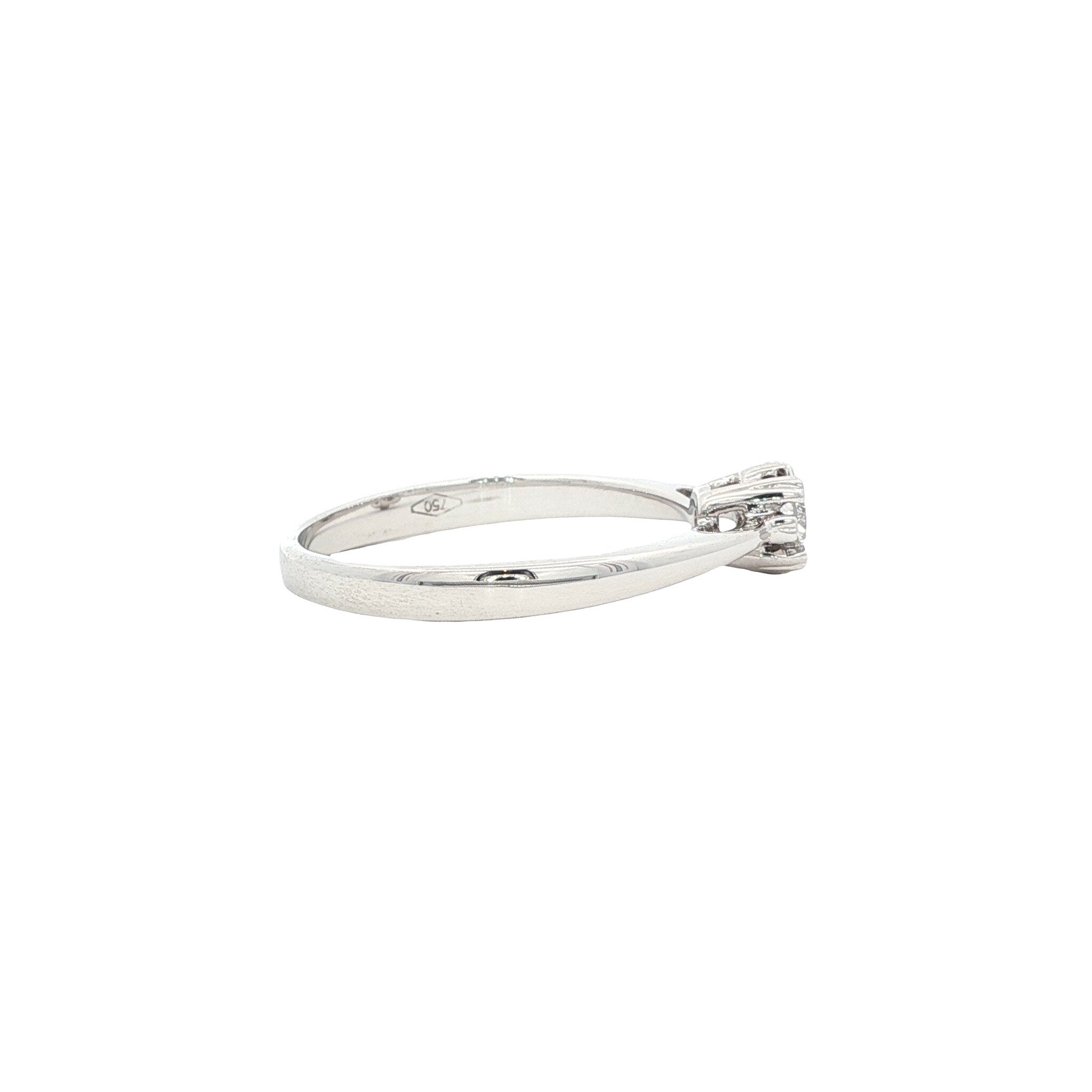 Witgouden solitair ring met diamant 18 karaat