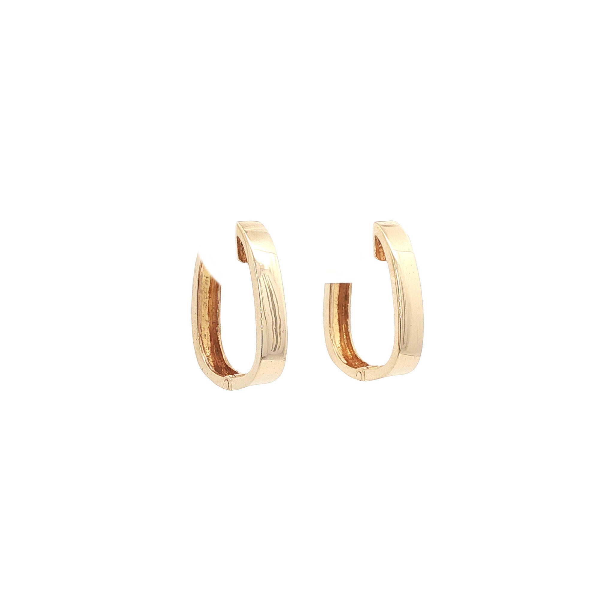 Gold hinged hoop earrings 14 karat