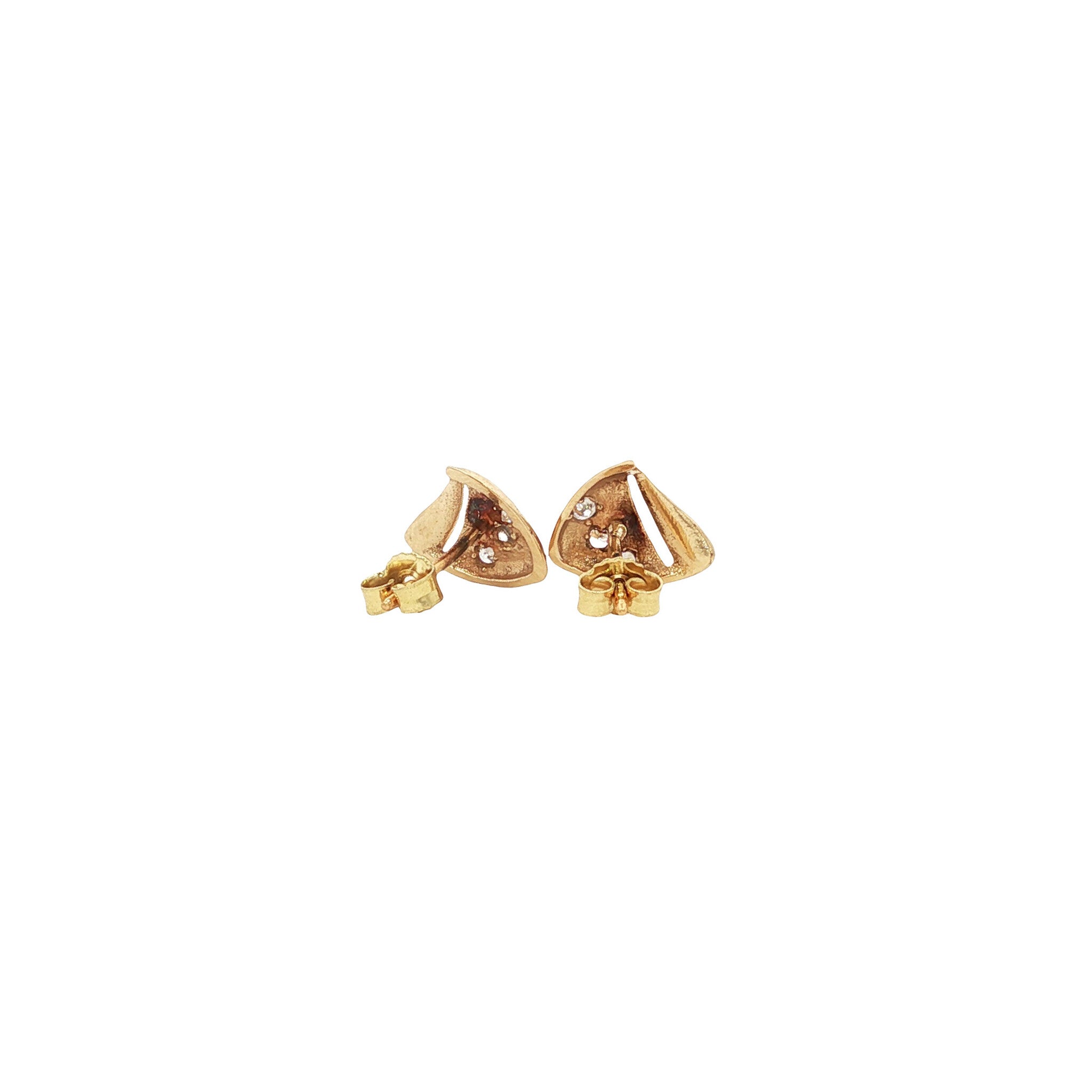 14 karat gold stud earrings with zirconia