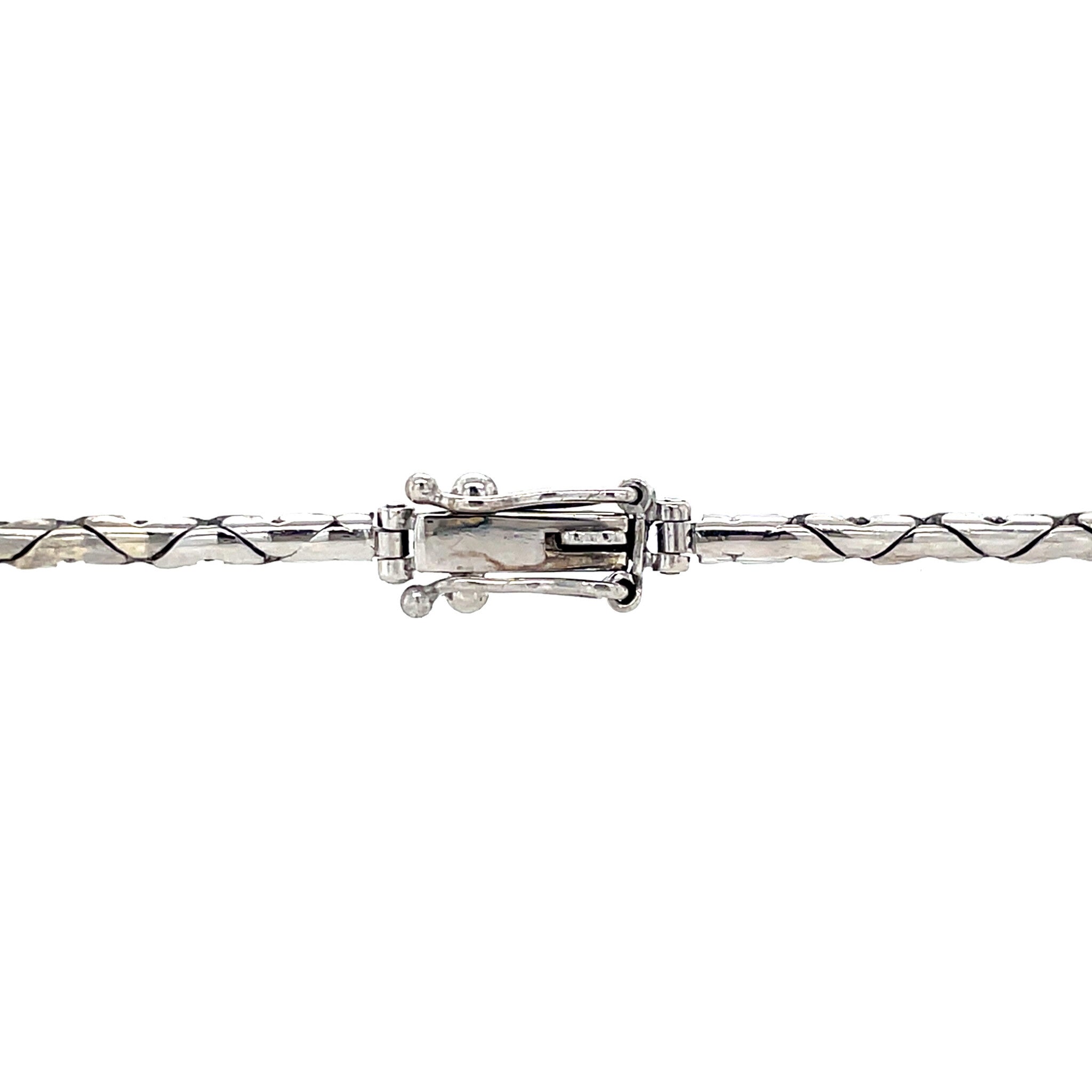White gold bracelet with diamond 14 karat
