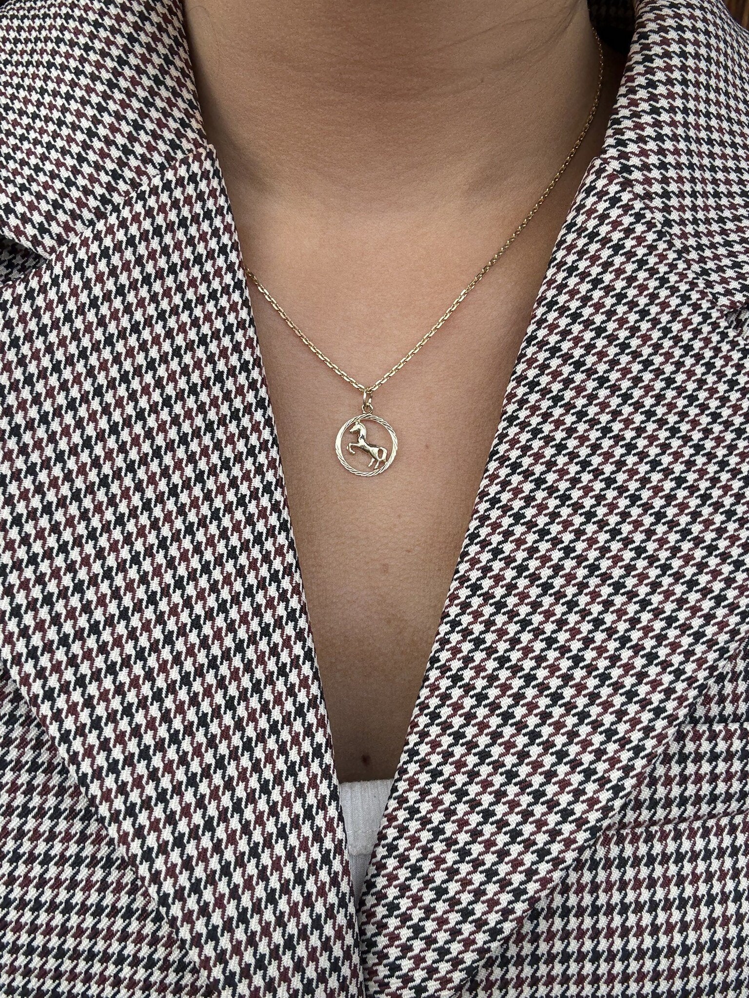 Gold pendant horse 14 karat