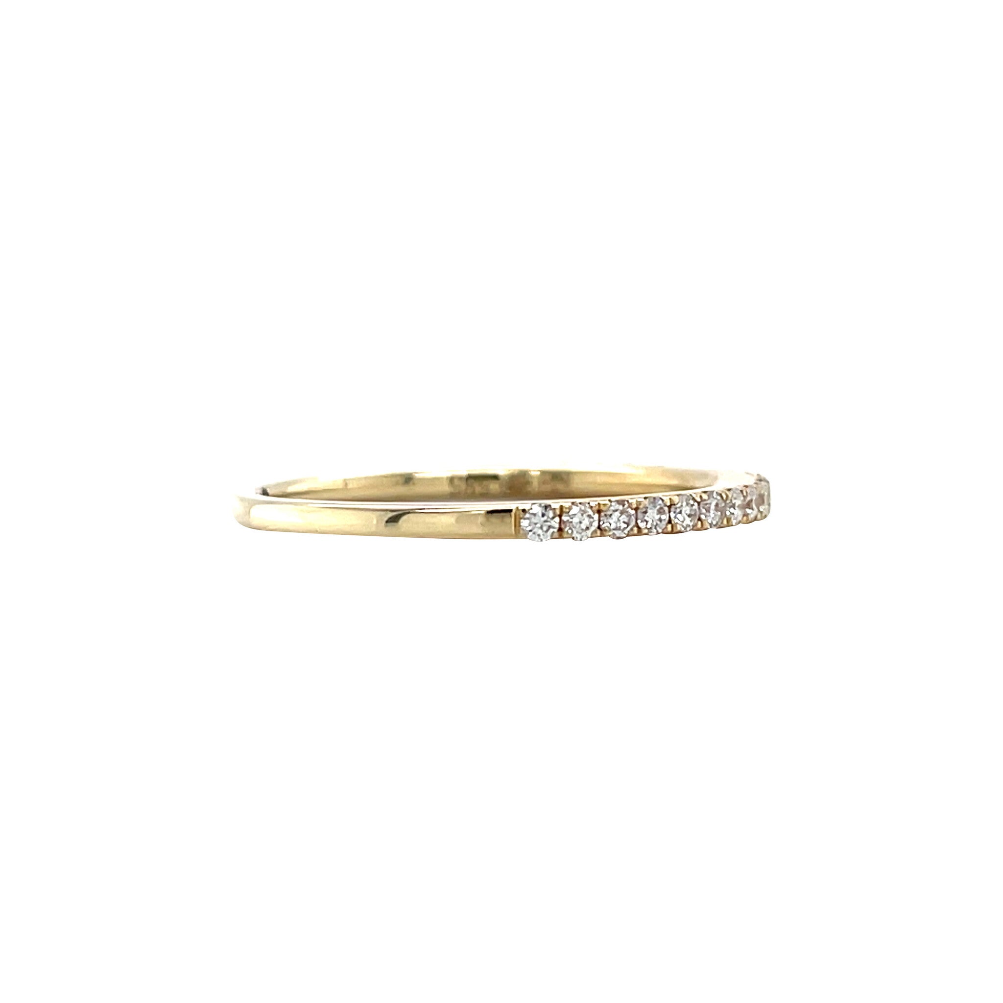 Gold row ring with diamond 14 kt