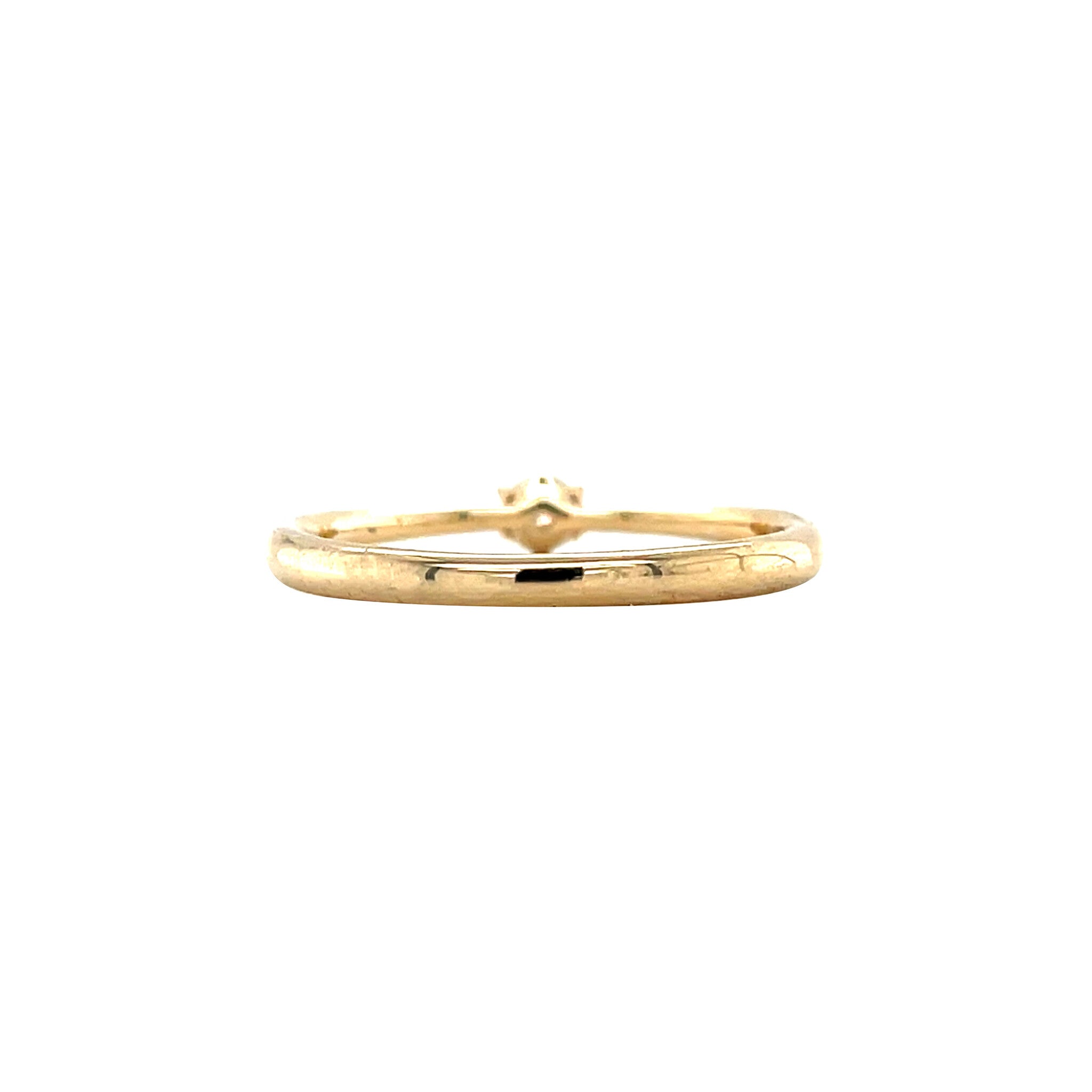 Gold solitaire ring with diamond 14 kt