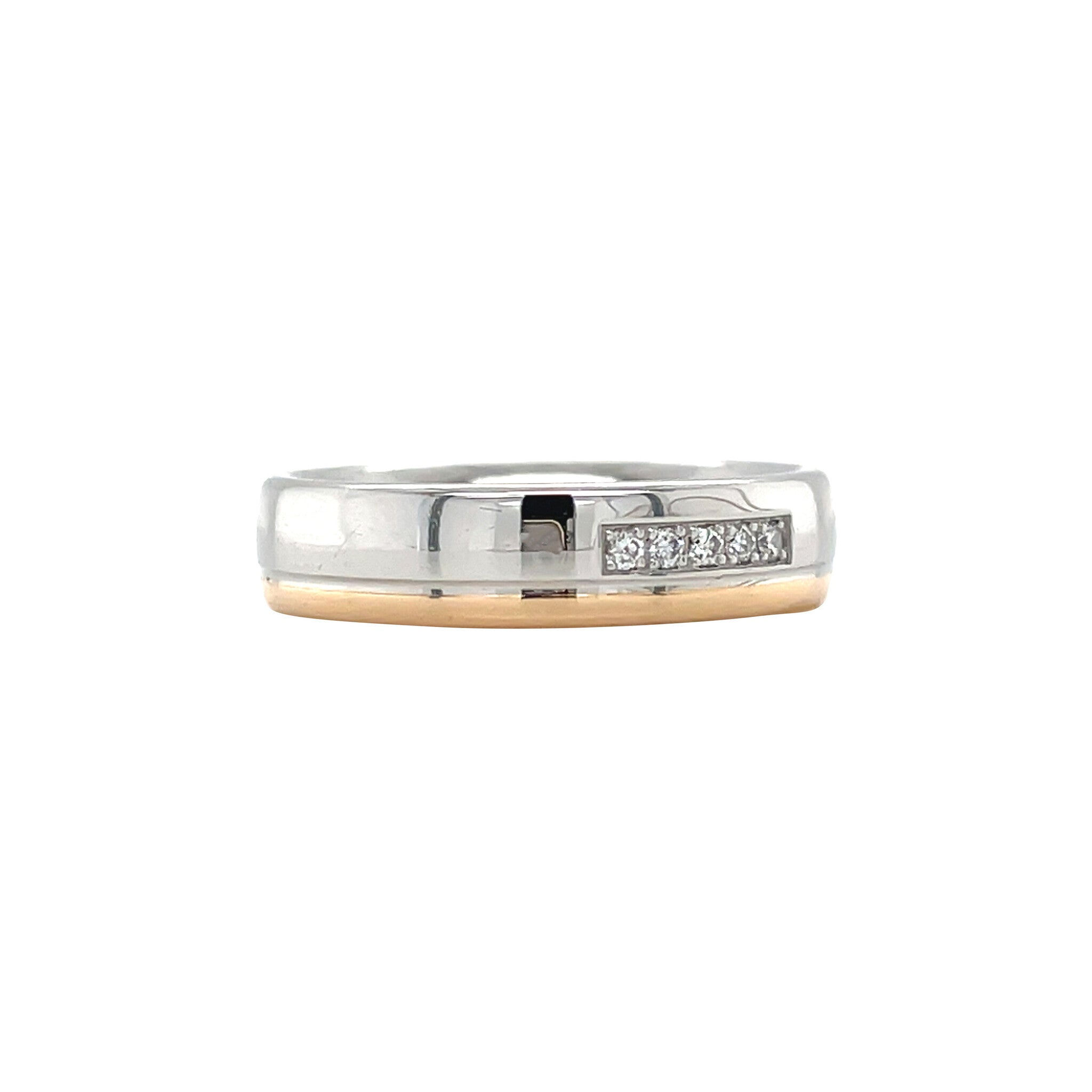 Platina ring met goud en diamant Pt950/750