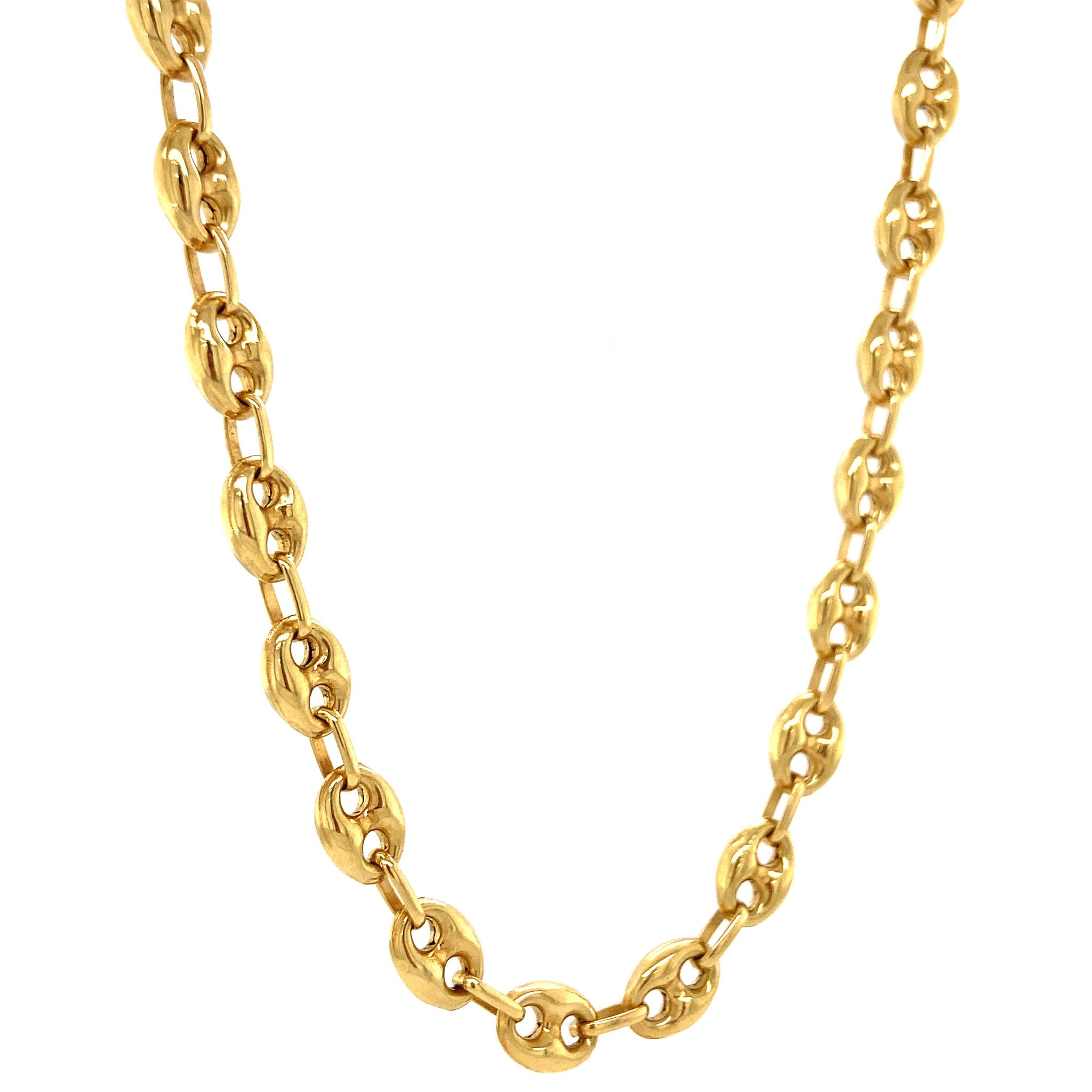Gold coffee bean necklace 60 cm 14 kt